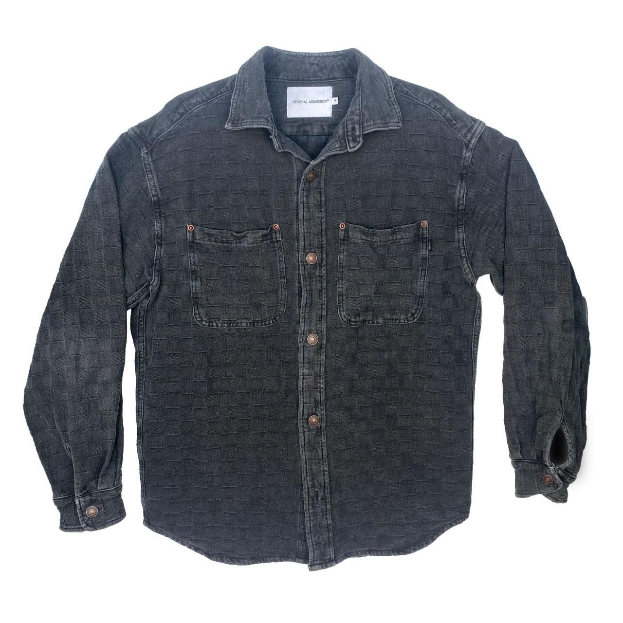 image of General Admission "checkered" Trucker Overshirt Jacket in Black, Men's (Size Medium)