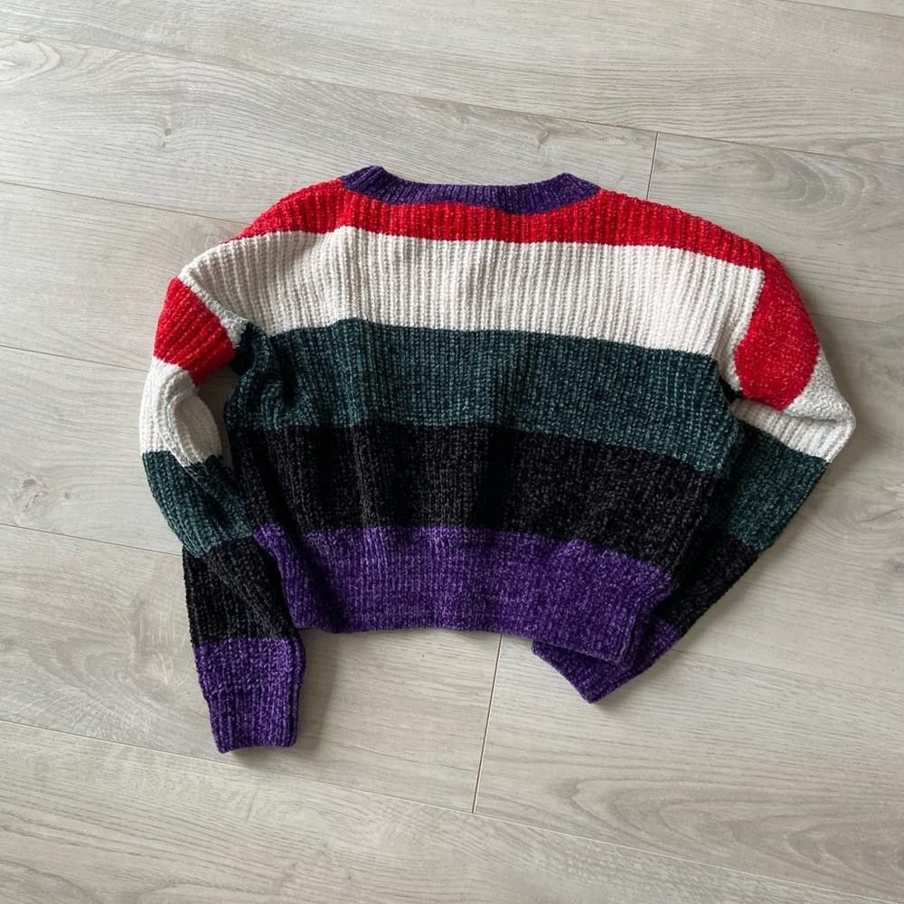 Designer Colorful Cropped Knit Sweater Size S / US 4 / IT 40 - 3 Thumbnail