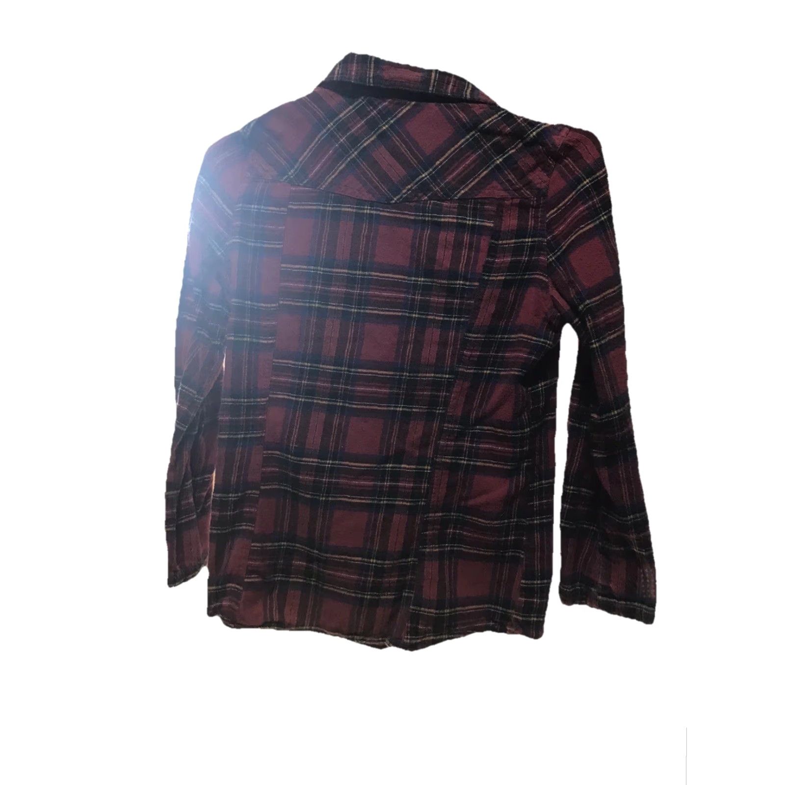 Vintage VINTAGE XXI Women’s Flannel Shirt 3/4 Sleeve Plaid Button-Up Size Large Red Black Blue Yellow White Size L / US 10 / IT 46 - 2 Thumbnail