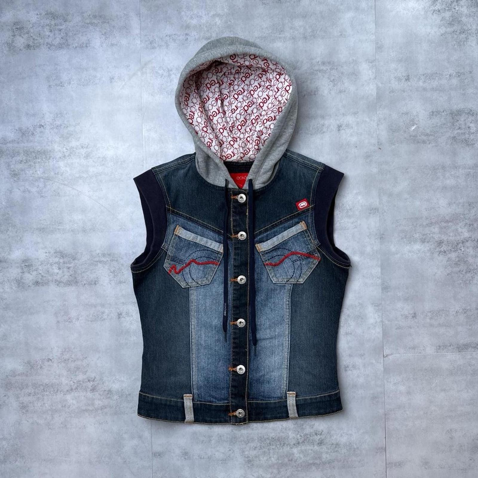 Ecko Unltd. Y2K Ecko Red Denim 00s Vest Hood Jacket Size US XS / EU 42 / 0 - 1 Thumbnail