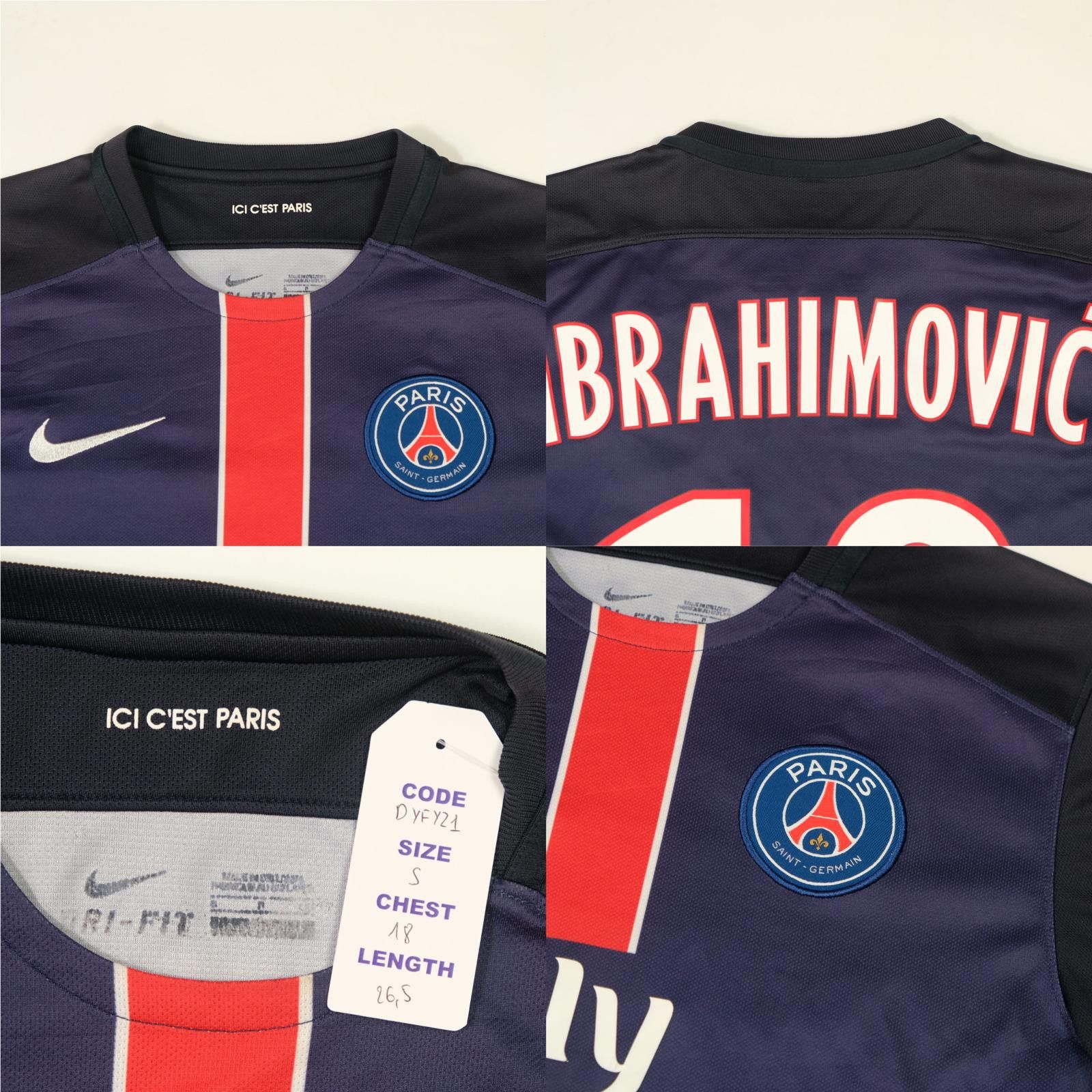 Nike 2015/16 PSG Home Shirt Ibrahimovic (S) Size US S / EU 44-46 / 1 - 5 Thumbnail