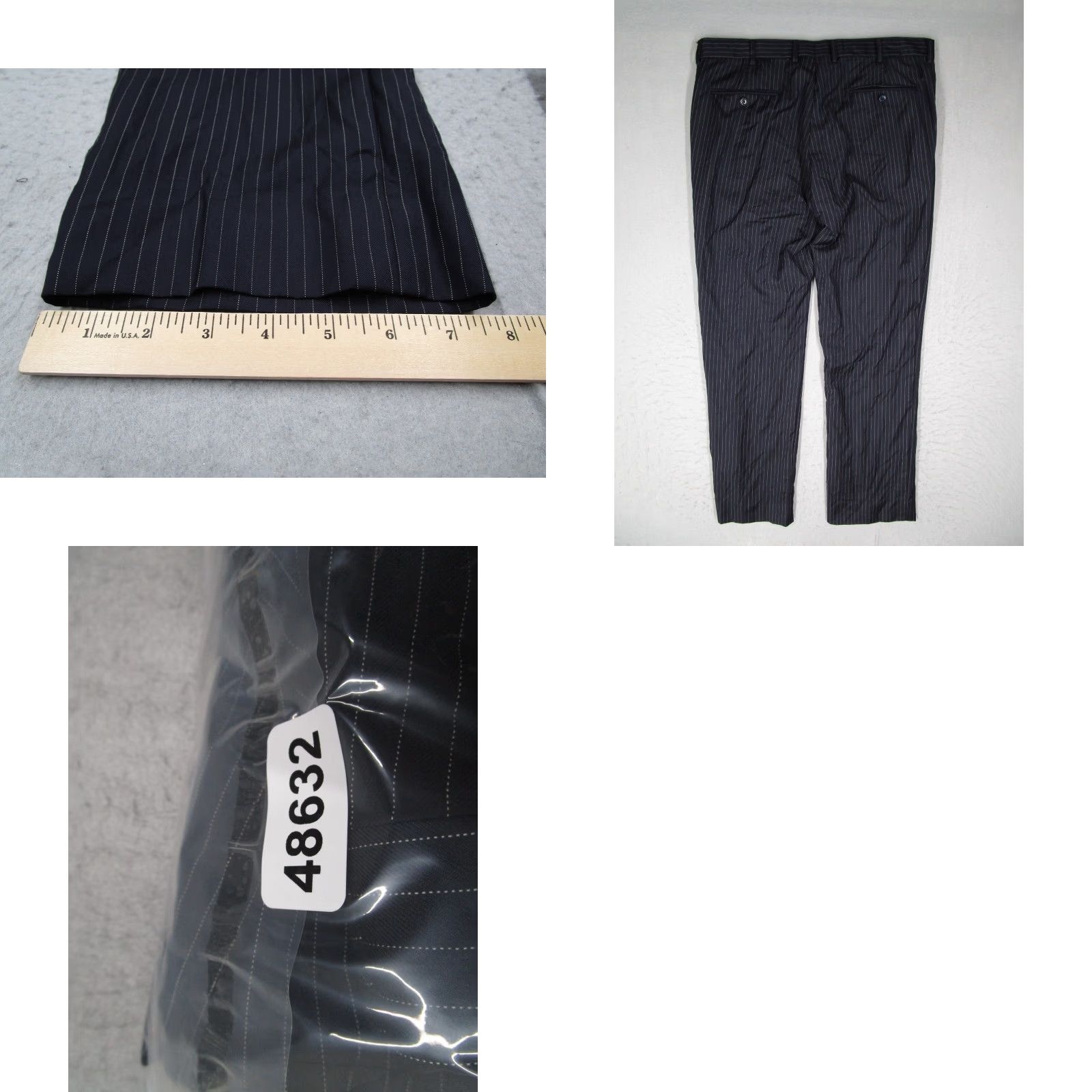 Ralph Lauren VINTAGE Ralph Lauren Black Label Pants Mens 37 Blue Pinstripe Wool Flat Front 35x30 Blue Geometric 90s City Mens Size US 37 - 8 Thumbnail