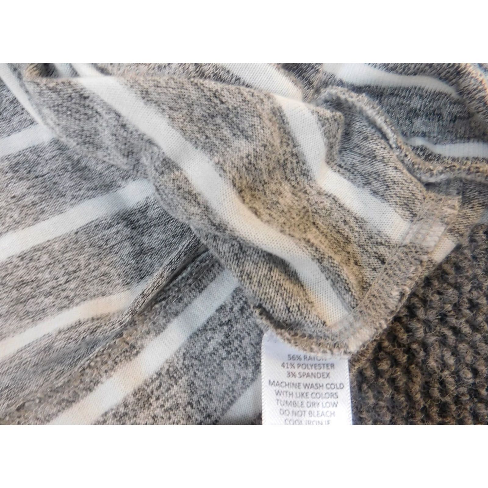 Vintage 41Hawthorn Sweater Pullover Dolman Sleeve L Gray Striped Crew Neck Women's Regular Knit Lightweight Vintage No Size L / US 10 / IT 46 - 6 Thumbnail