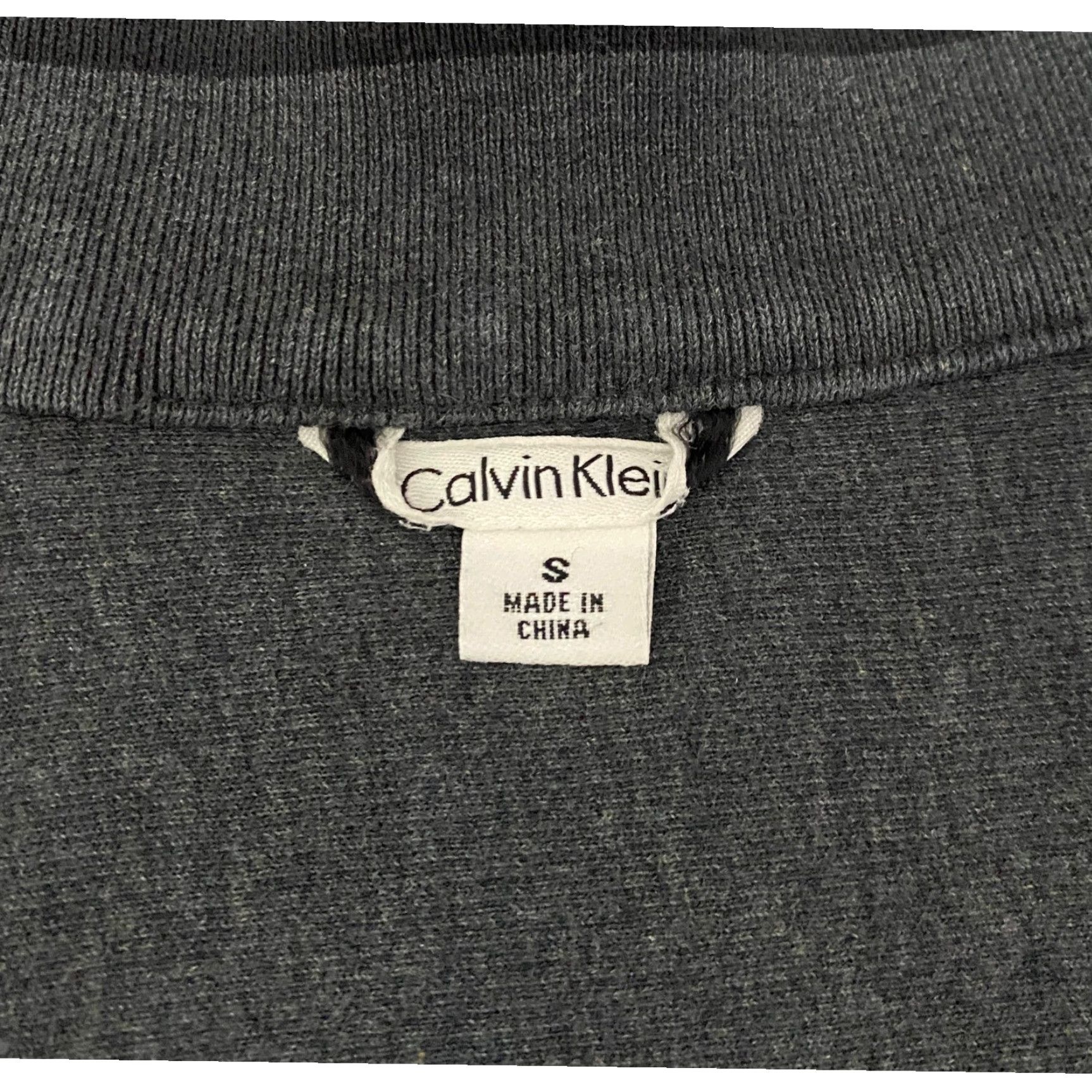 Calvin Klein Calvin Klein Charcoal Gray Full Zip Mock Neck Cotton Jacket Mens Size S Size US S / EU 44-46 / 1 - 6 Thumbnail