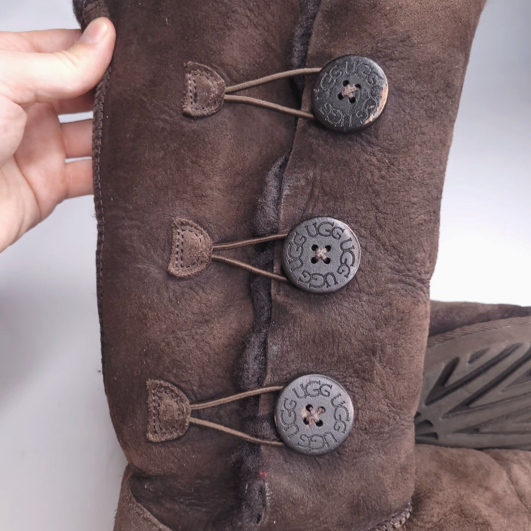 Ugg UGG Boots Womens 8 Brown Tall Wool Shearling Button Shoes Boots Womens 8 Brown Size US 8 / IT 38 - 3 Thumbnail
