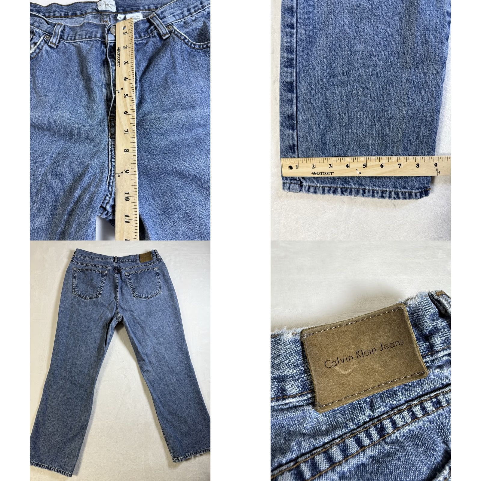 Calvin Klein Calvin Klein Women's Jeans Size 16 Regular Bootcut Light Blue Wash Denim with Logo Accents Size 38" / US 16 / IT 52 - 8 Thumbnail