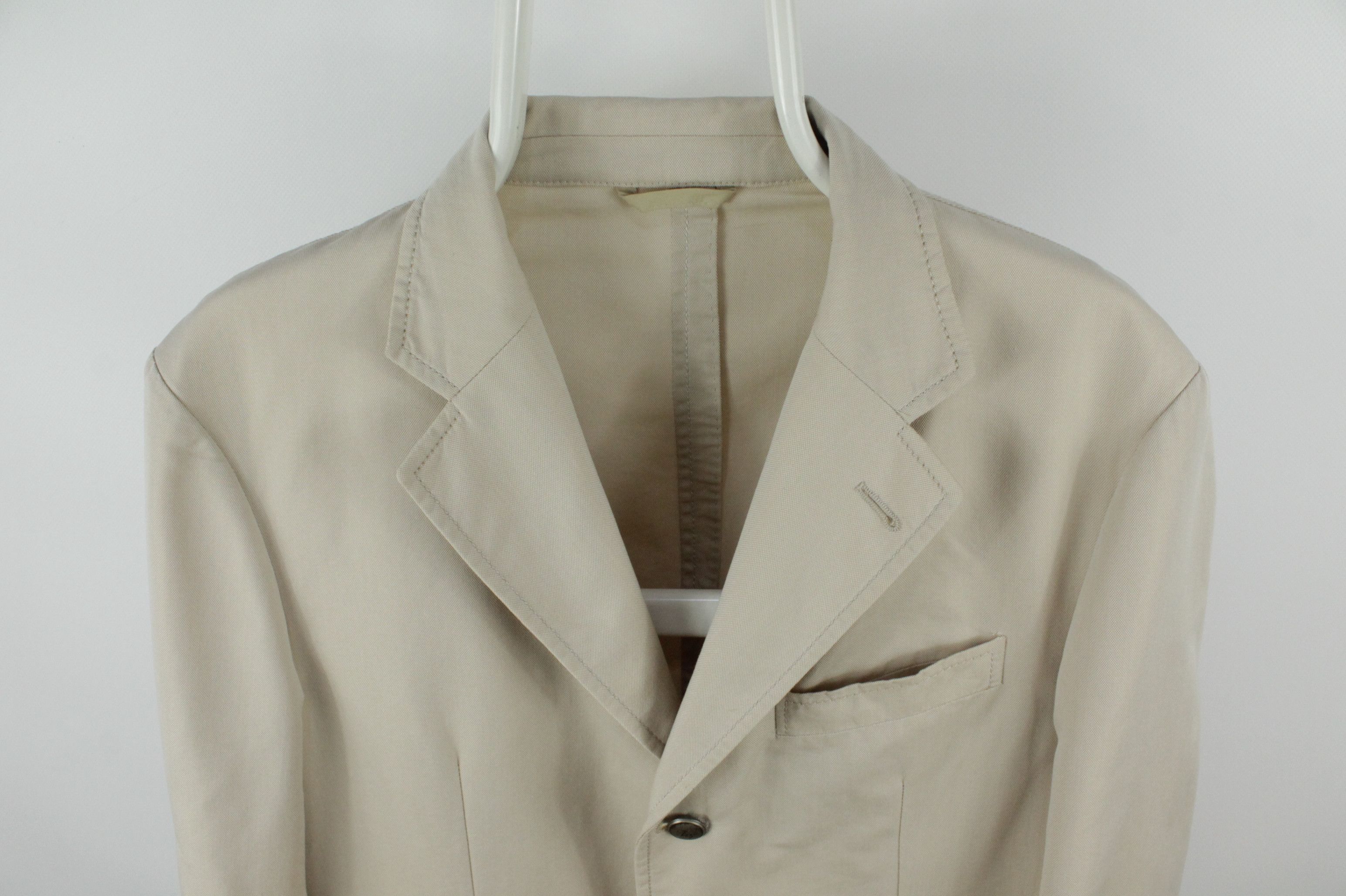 Fay Fay Beige Cotton Blend Steel BTN Sport Coat Blazer Jacket Size US M / EU 48-50 / 2 - 2 Thumbnail