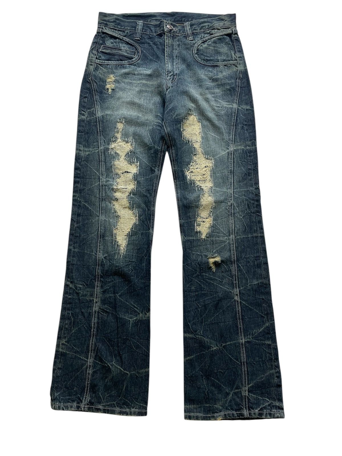 【希少L】PABLOVINCI Crash repair flare denim 希少L】PABLOVINCI Crash repair flare denim 希少L】PABLOVINCI Crash