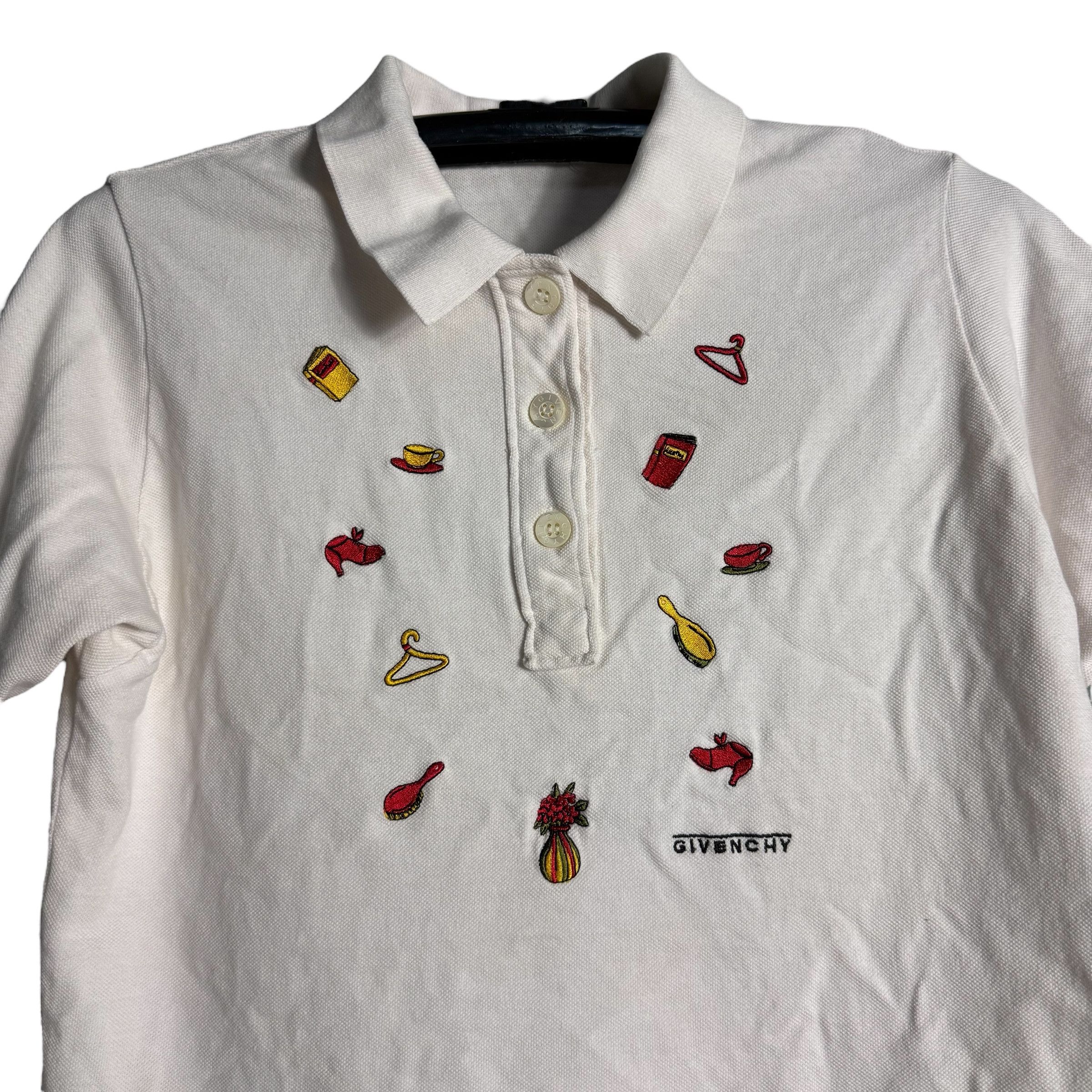 Givenchy 🔥RARE🔥Vintage Givenchy Life Embroidery Motifs Polo Shirt Size US M / EU 48-50 / 2 - 2 Thumbnail