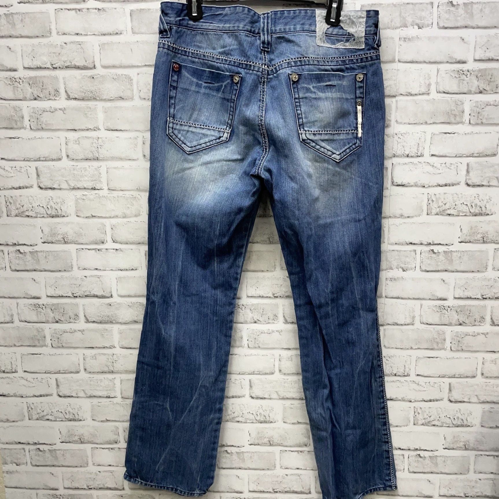Vintage DOHC Revolution Jeans Straight Leg Mens 34x32 Blue Regular 34 Inseam Size US 34 / EU 50 - 5 Thumbnail