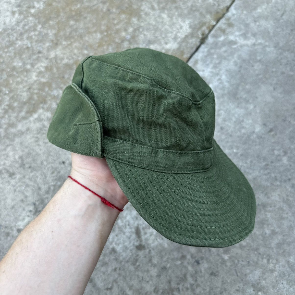 Designer Vintage Swedish Army Ear Flap Ear warmer Military Cap Hat 56 Size ONE SIZE - 1 Thumbnail