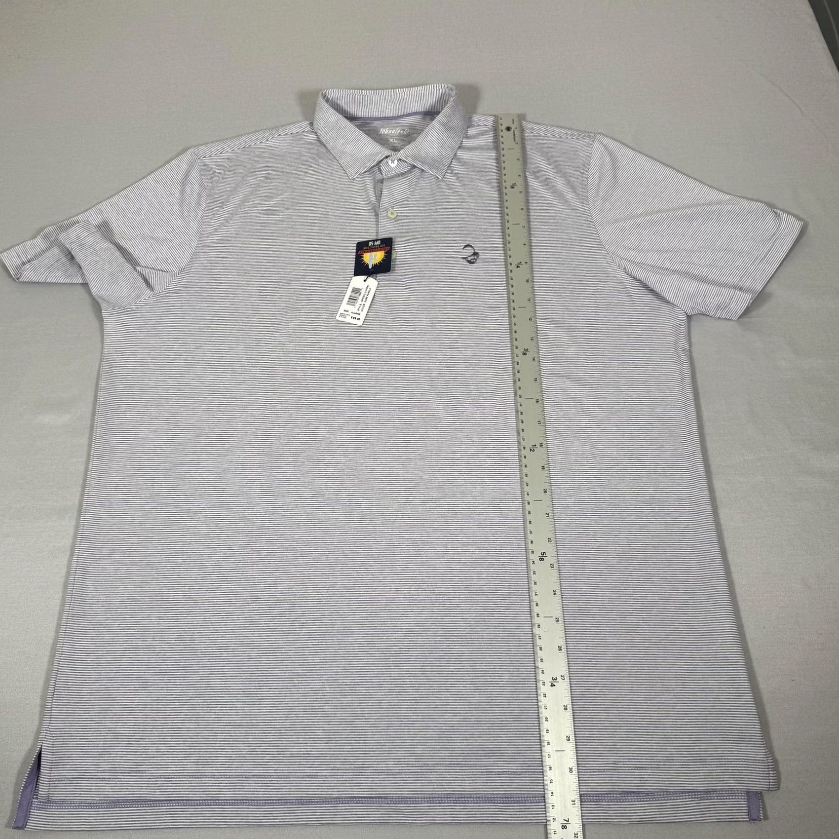 johnnie-O johnnie-O Shirt Mens XL Purple Stripe Prep-Formance Polo Golf UPF 50 Stretch Size US XL / EU 56 / 4 - 7 Thumbnail