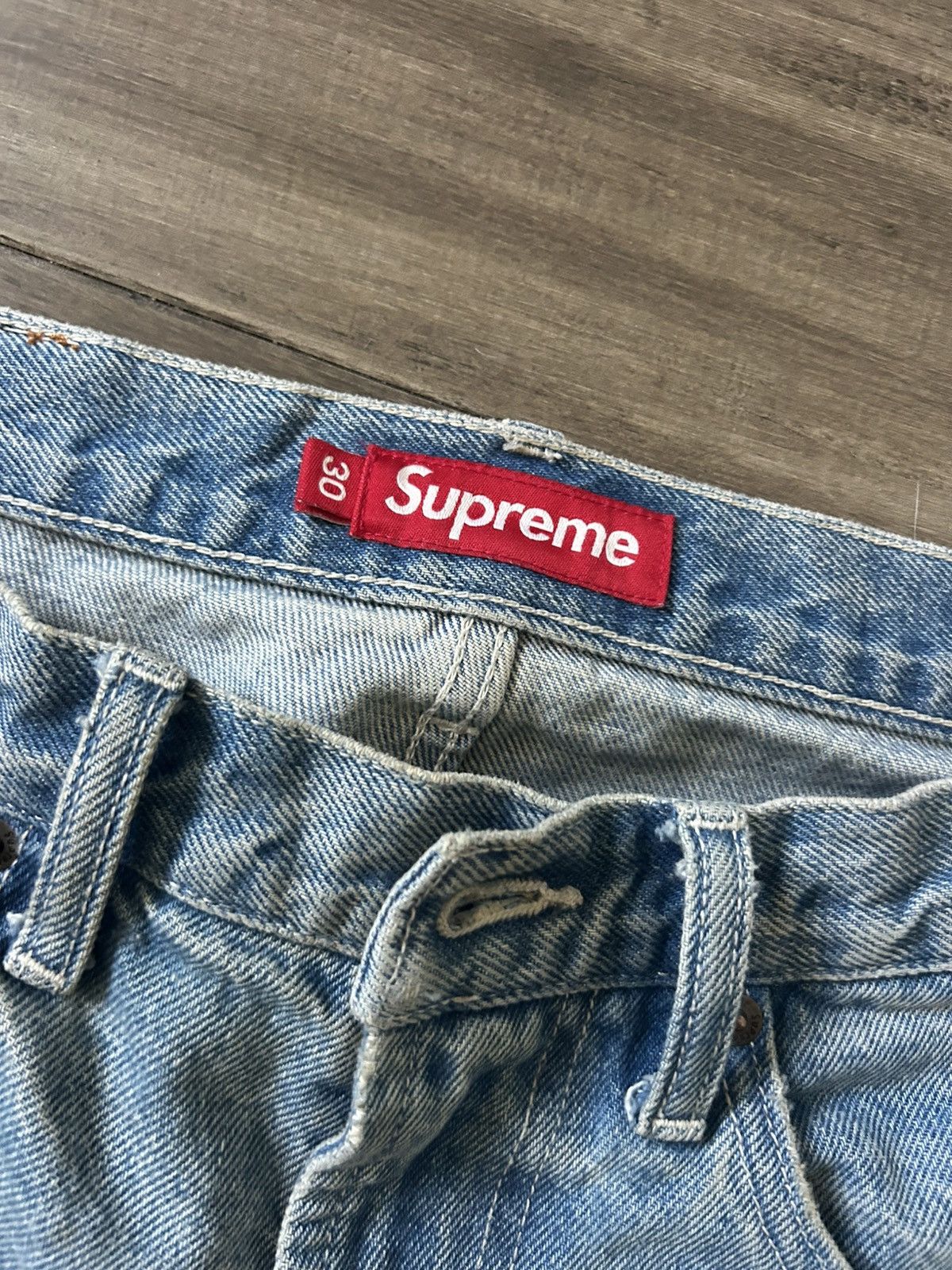 Script Baggy Denim Shorts