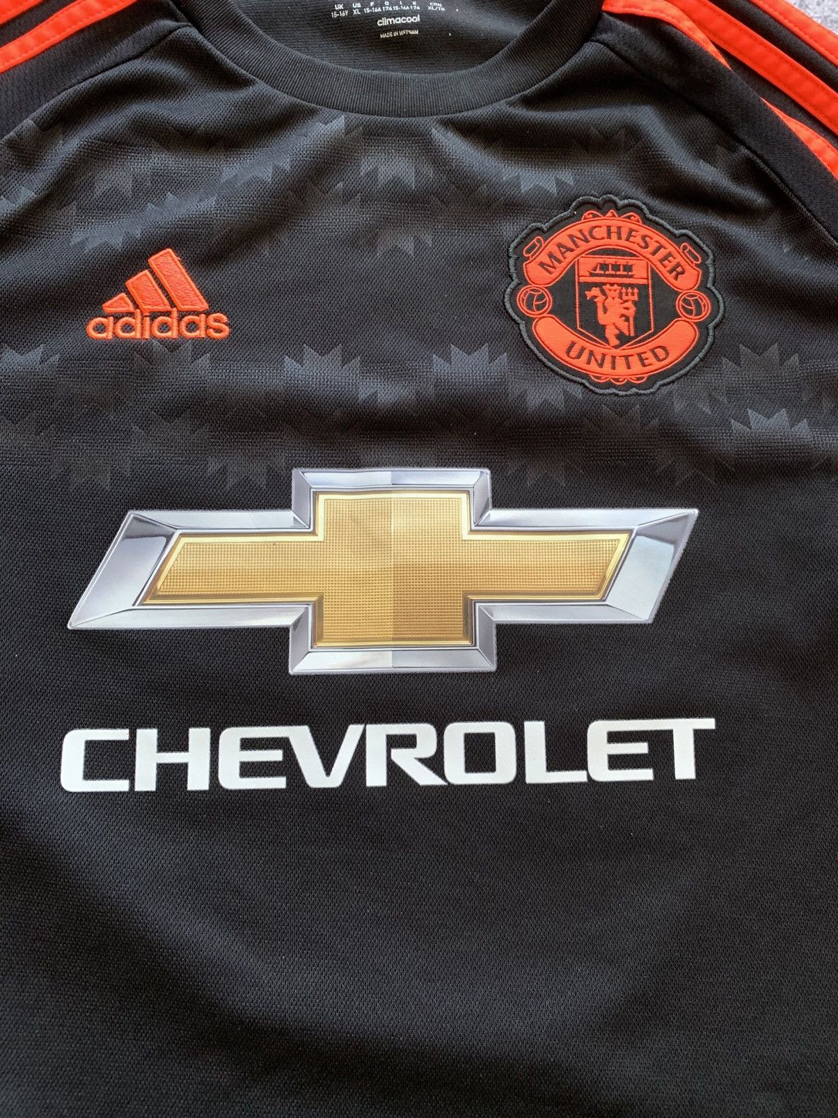 Adidas 🔥ADIDAS MANCHESTER UNITED 2015/2016 UCL THIRD SOCCER JERSEY Size US S / EU 44-46 / 1 - 6 Thumbnail