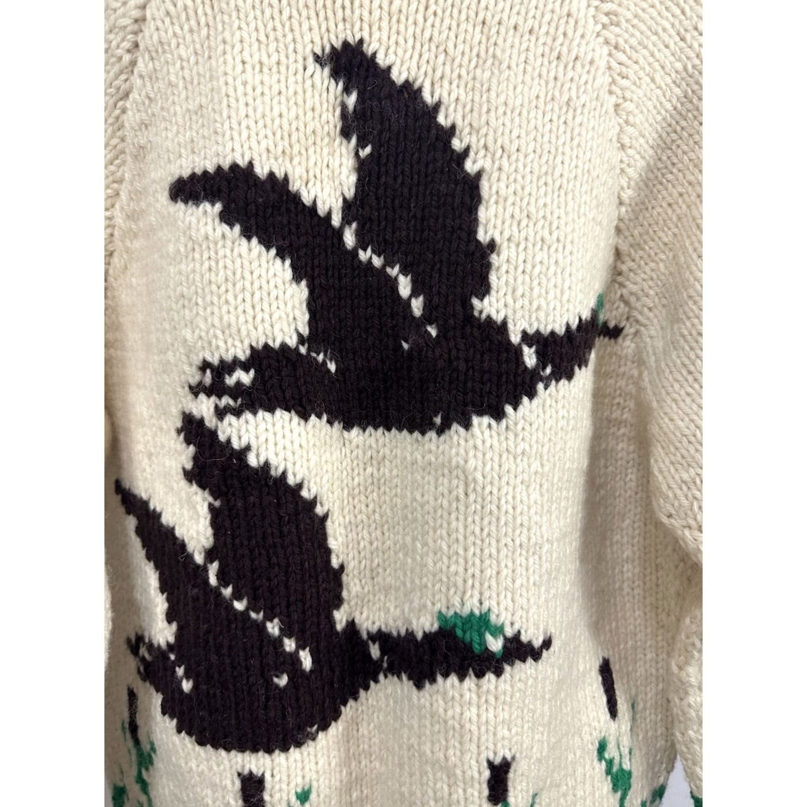Vintage VTG 50s Duck Pleasant Cowichan Heavy Knit Cardigan Sweater W/ Pockets XL Mens Cream Vintage Rare True 50s Decade Classic Cardigan Sweater Size US XL / EU 56 / 4 - 5 Thumbnail