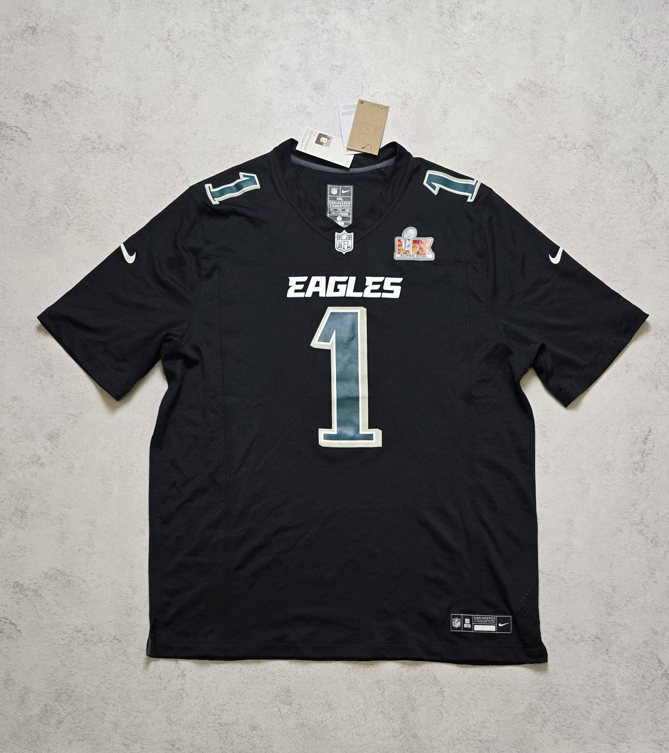 Philadelphia Eagles Hurts Carbon Black Super Bowl 59 Jersey