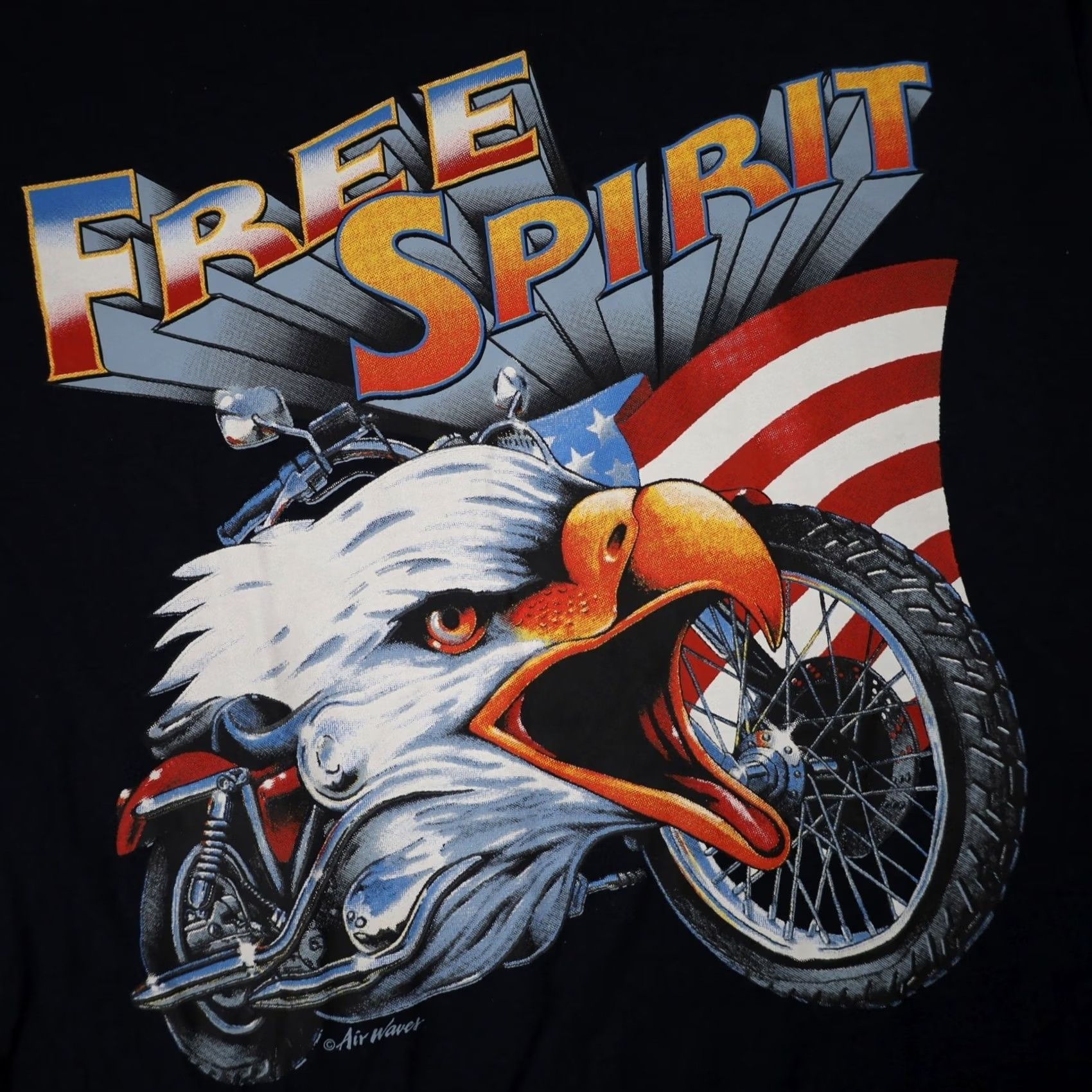 Vintage VINTAGE Free Spirit Motorcycled Eagle Mens T-Shirt Black Medium Graphic Shirt Mens Size US M / EU 48-50 / 2 - 4 Thumbnail