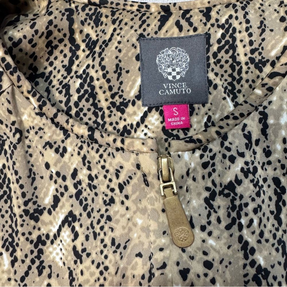 Vince Camuto Vince Camuto Snakeskin Print Silky Bomber 3/4 Sleeve Jacket Size S / US 4 / IT 40 - 7 Thumbnail