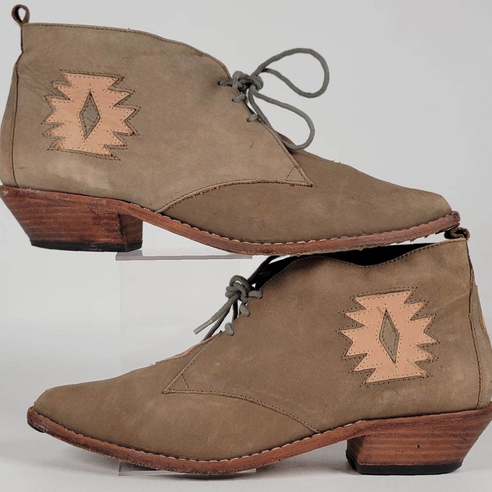 Vintage Dingo Tan Suede Lace Up Ankle Boots Western Cowgirl Boho Women's Size 8.5 M Size US 9 / IT 39 - 5 Thumbnail