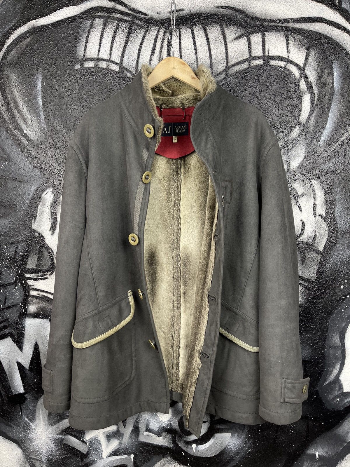 Armani Armani Jeans Vintage Grey Shearling Jacket Men’s Size Large Size US L / EU 52-54 / 3 - 10 Thumbnail