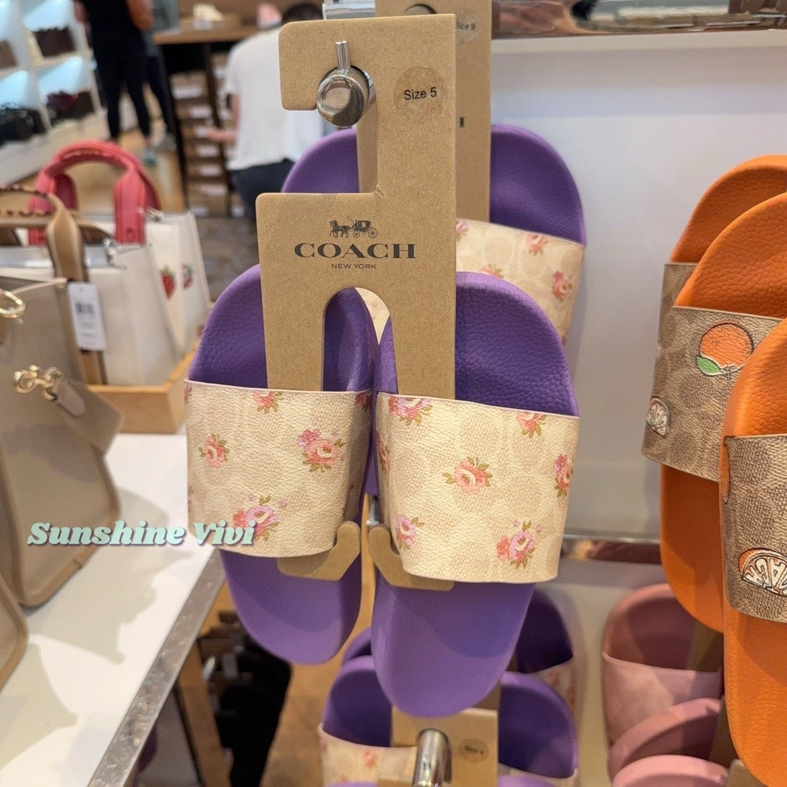 Coach New Coach women Udele Sport Slide Floral Sand CAR30 US 5 Size US 5 / IT 35 - 2 Thumbnail