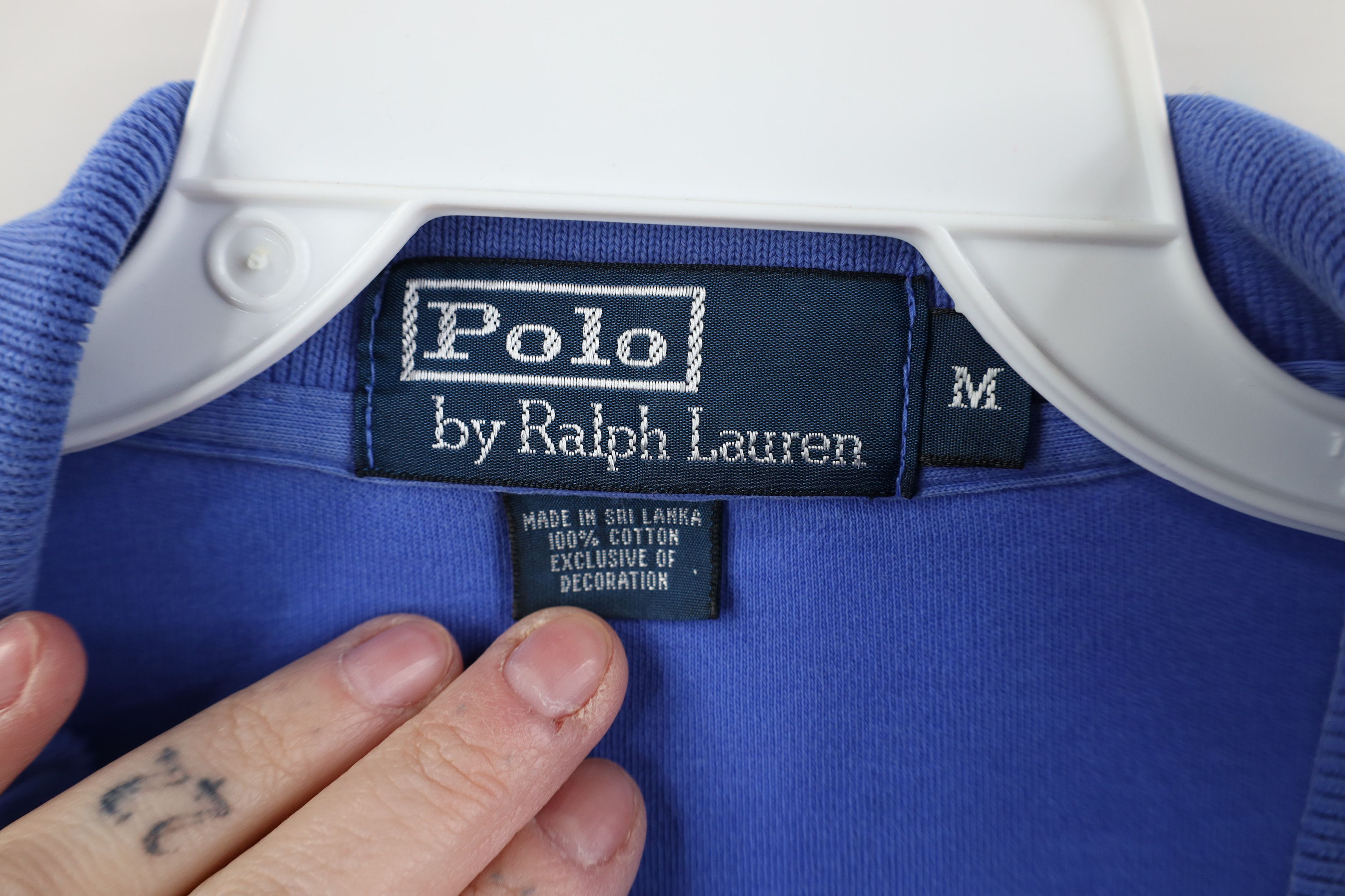 Ralph Lauren Vintage 90s Ralph Lauren Soft Cotton Knit Golf Polo Blue Size US M / EU 48-50 / 2 - 8 Thumbnail