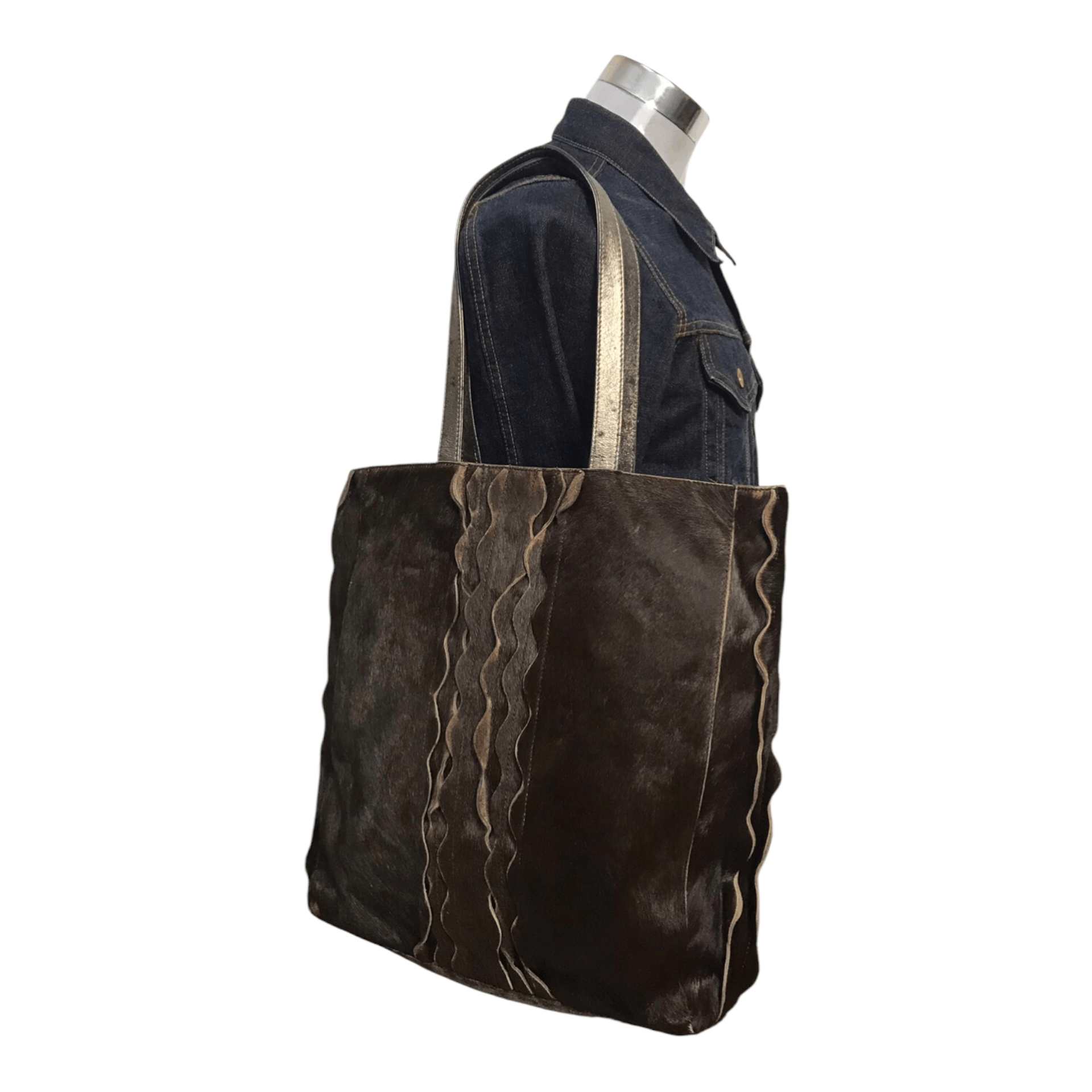 Comme des Garcons × Designer × Japanese Brand CimabueLeather Fur Tote Bag Size ONE SIZE - 1 Thumbnail