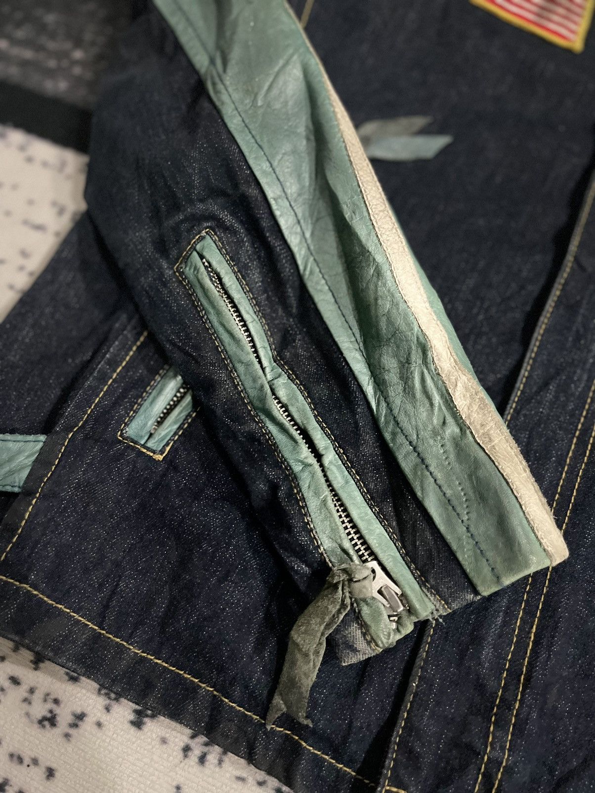 Schott Vintage Schott Leather Denim Motorcycle Jacket Size US L / EU 52-54 / 3 - 14 Thumbnail