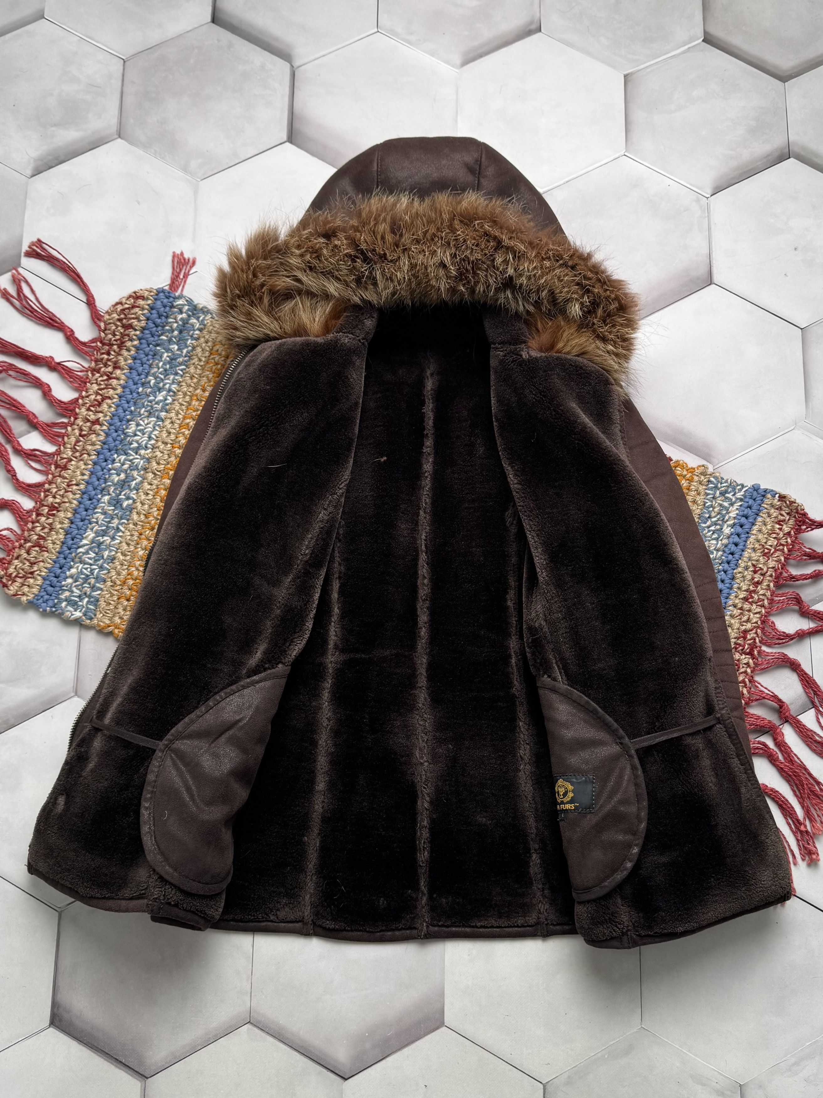 Vintage Vintage Faux Sheepskin Hooded Coat (E4) Size L / US 10 / IT 46 - 3 Thumbnail