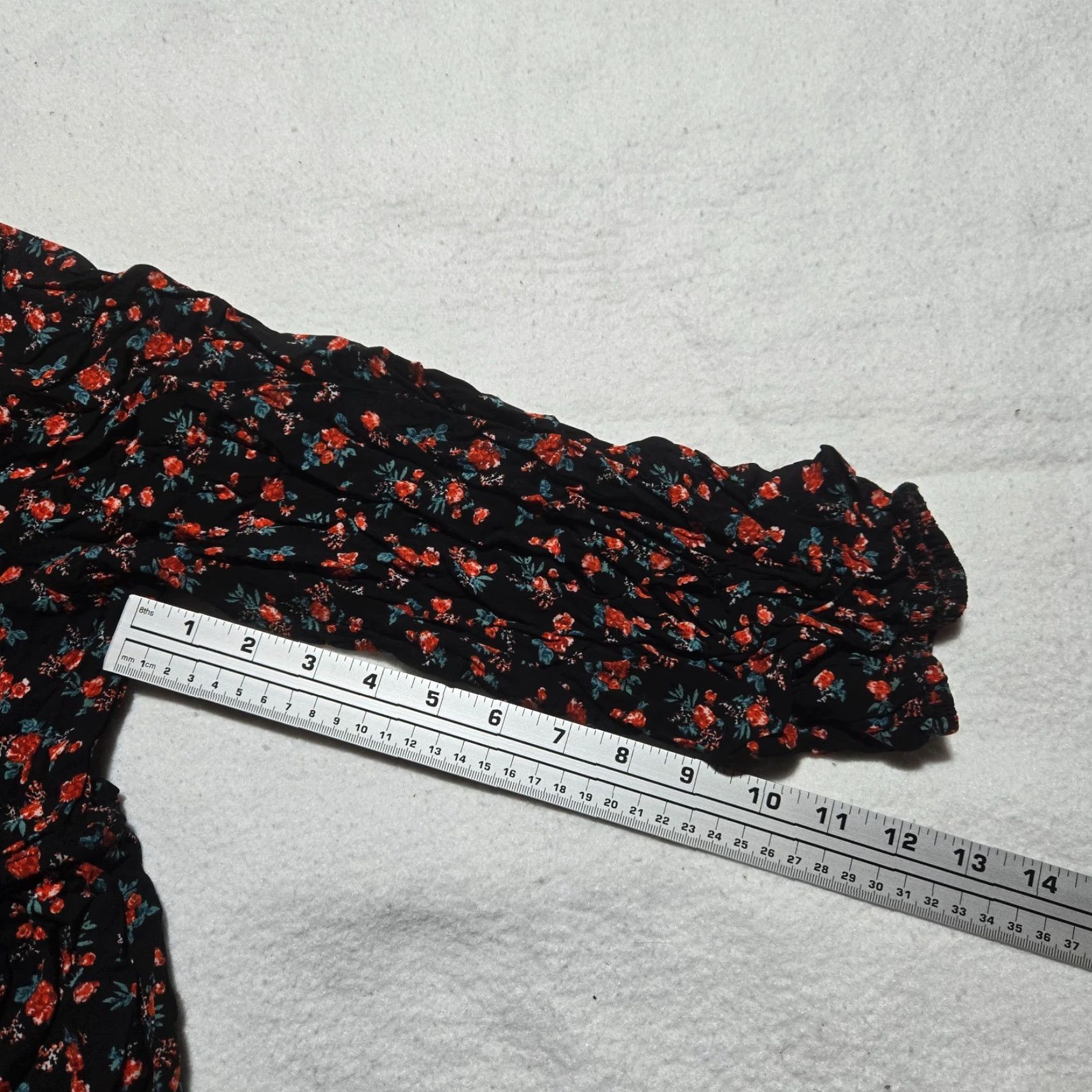 Vintage Cure Floral Blouse Shirt 3/4 Sleeve Adult Women's Size 3XL Black Floral Pattern Casual Summer Spring 3XL Womens Shirt Size XXL / US 16-18 / IT 52-54 - 5 Thumbnail