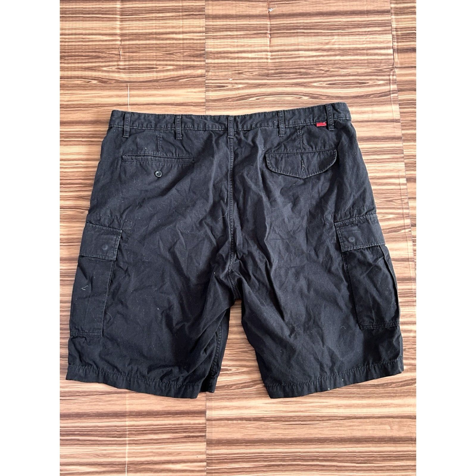 Levi's Levi's Cargo Shorts Men Black 42 High Rise Zip Closure Flat Front Knit Cotton Pockets Casual Summer Logo Vintage No Size US 42 / EU 58 - 2 Thumbnail