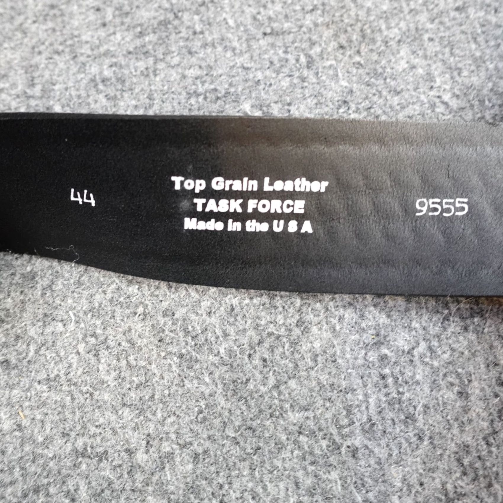 Vintage Task Force Belt XL / 44 Black Leather Full Grain Tooled USA Made 1 1/3" Width Belt Regular Men XL Black Leather Belt Classic Military Work Buckle Size ONE SIZE - 5 Thumbnail