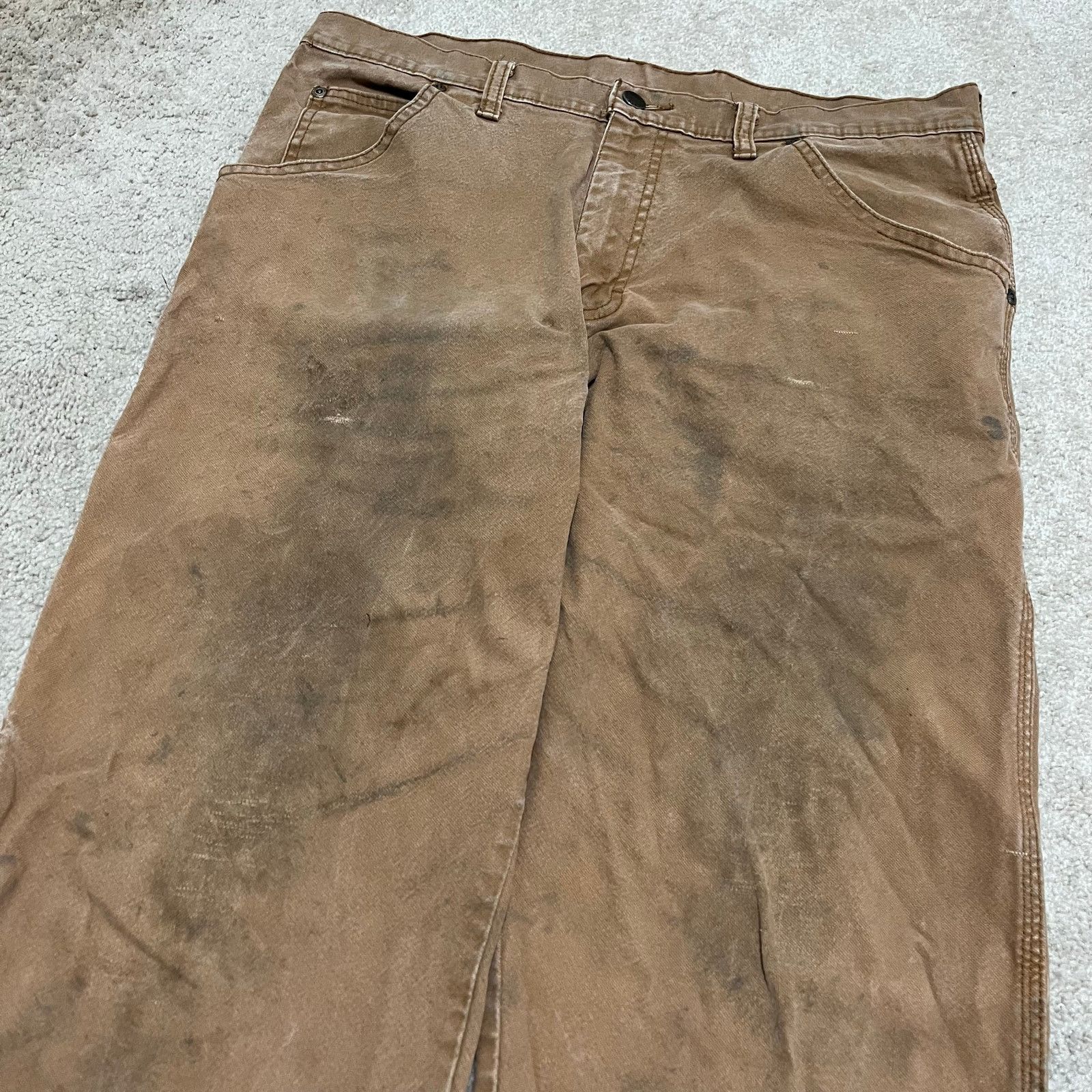Dickies Dickies Distressed Faded Dark Tan Workwear Pants 34Wx32L Size US 34 / EU 50 - 4 Thumbnail