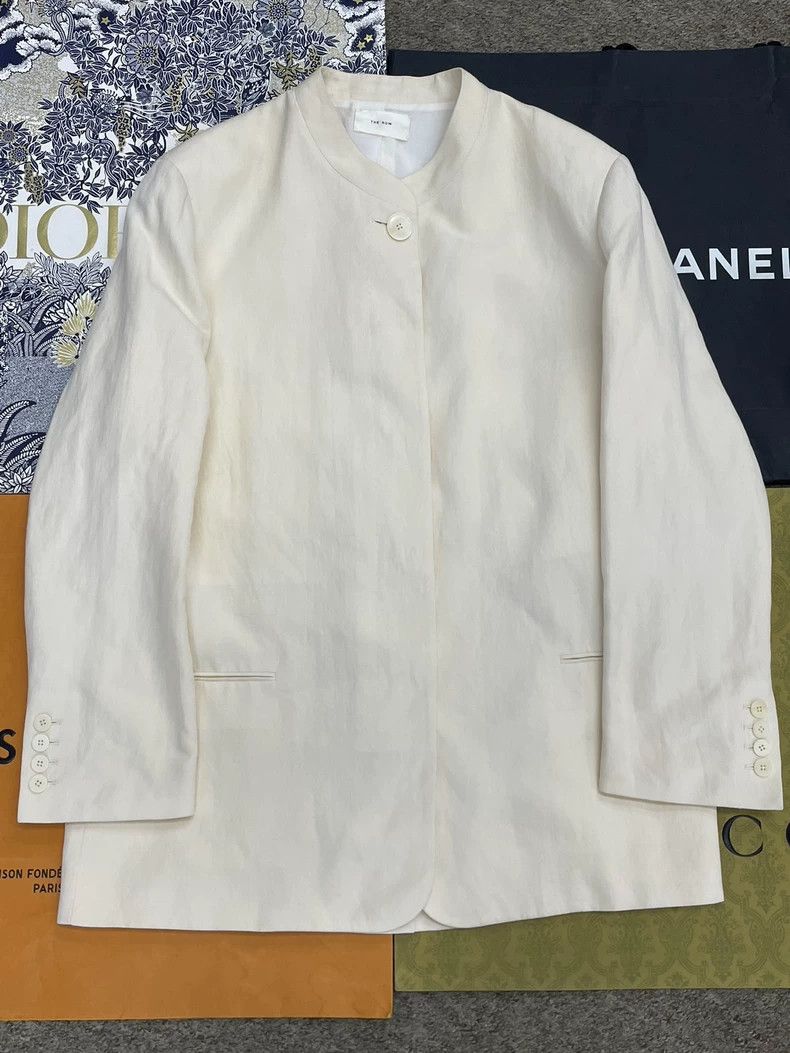 The Row The Row Beige Stand-Collar Blazer - dmc Size US M / EU 48-50 / 2 - 1 Thumbnail