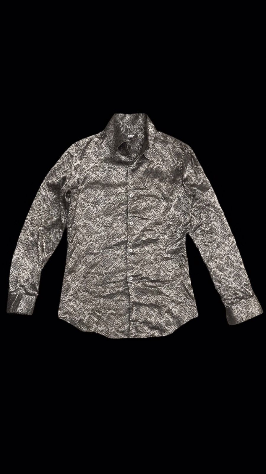 Japanese Brand TORNADO MART Metallic Snakeskin Skinny Fit Shirt Size L / US 10 / IT 46 - 1 Thumbnail