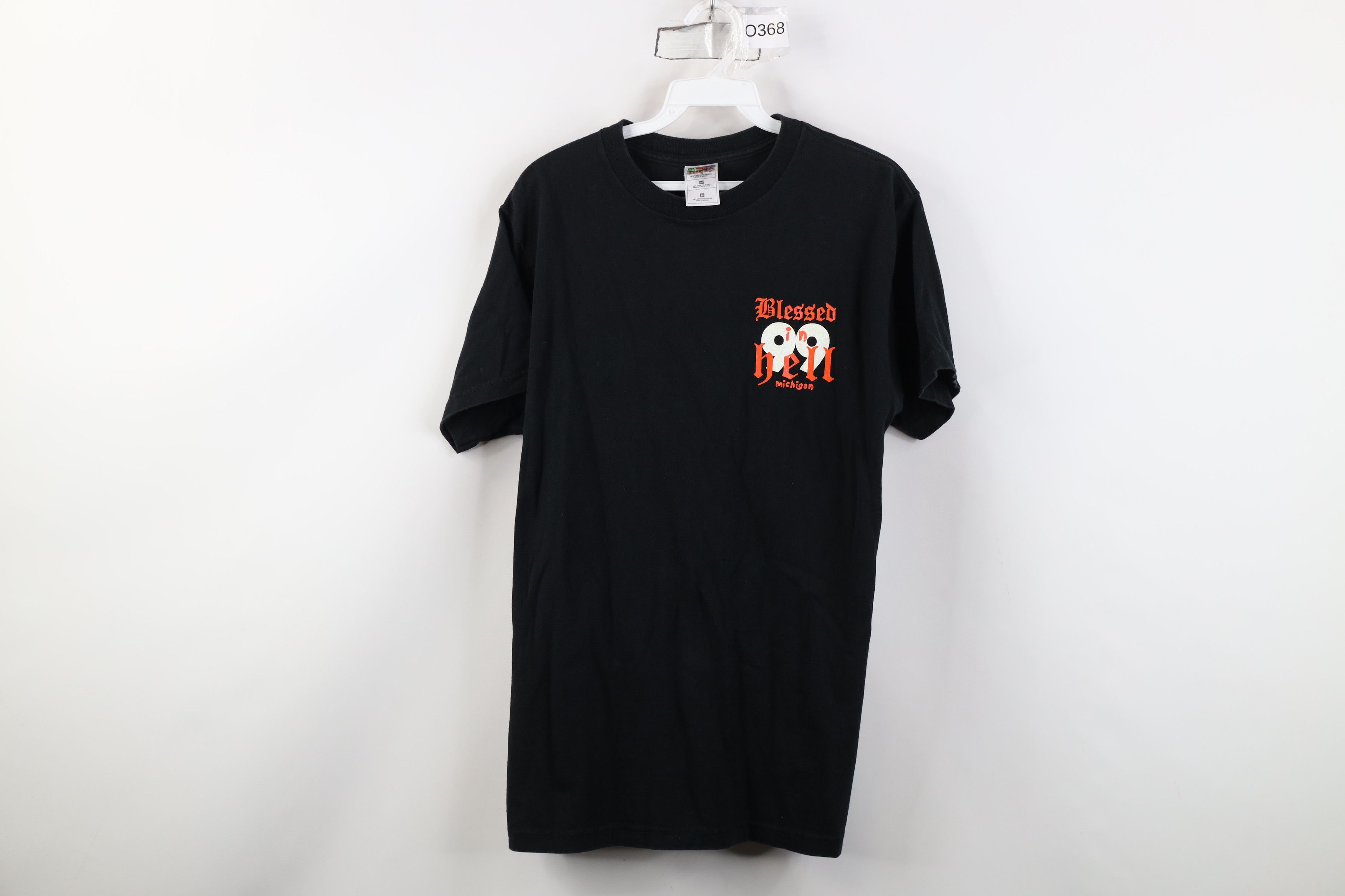 Vintage Vintage 90s Streetwear Blessed In Hell Michigan T-Shirt Size US M / EU 48-50 / 2 - 1 Thumbnail