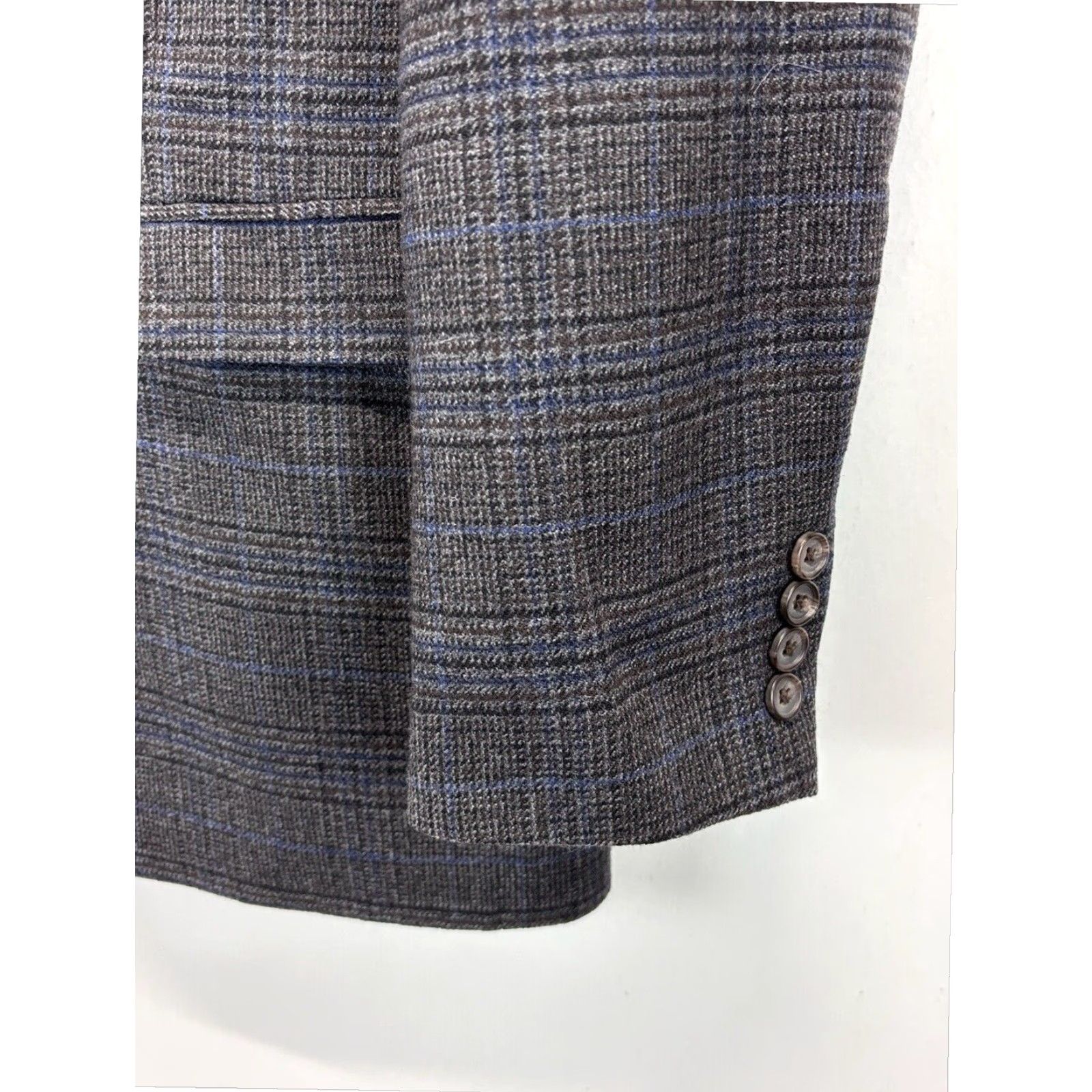 Ralph Lauren Lauren Ralph Lauren Mens Blazer Jacket 42L Grey Blue Glen Plaid Wool Business Fall Winter Size 42L - 5 Thumbnail