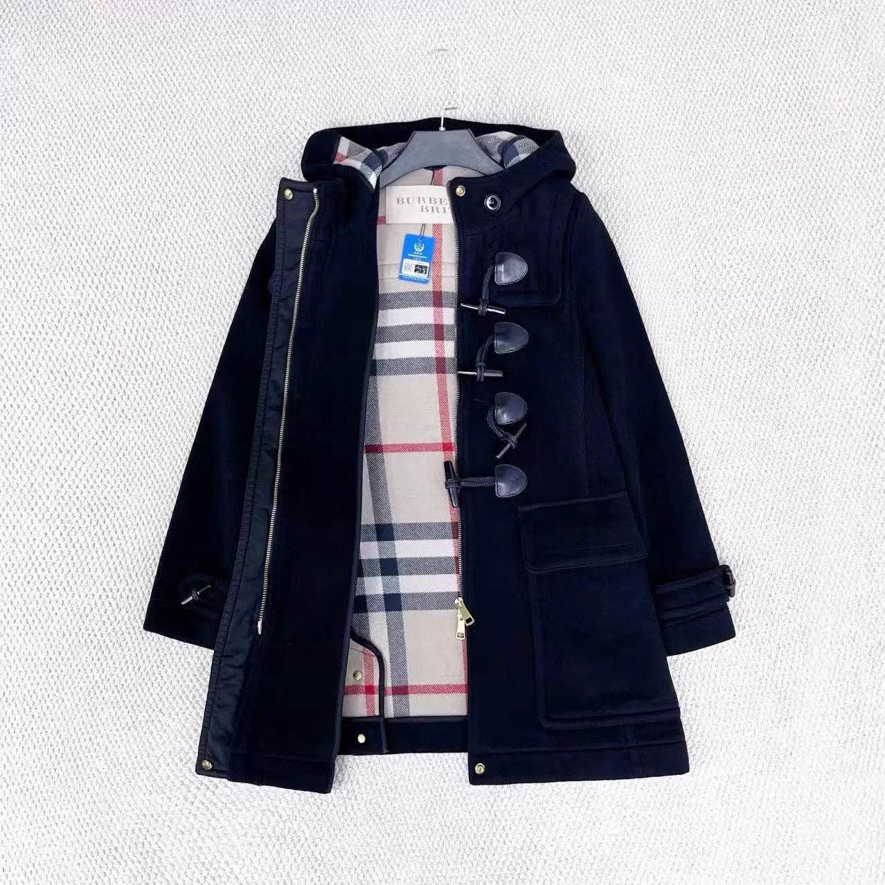 Burberry Burberry Black Hooded UK4 Horn Buttons Check Lined Size XS / US 0-2 / IT 36-38 - 5 Thumbnail