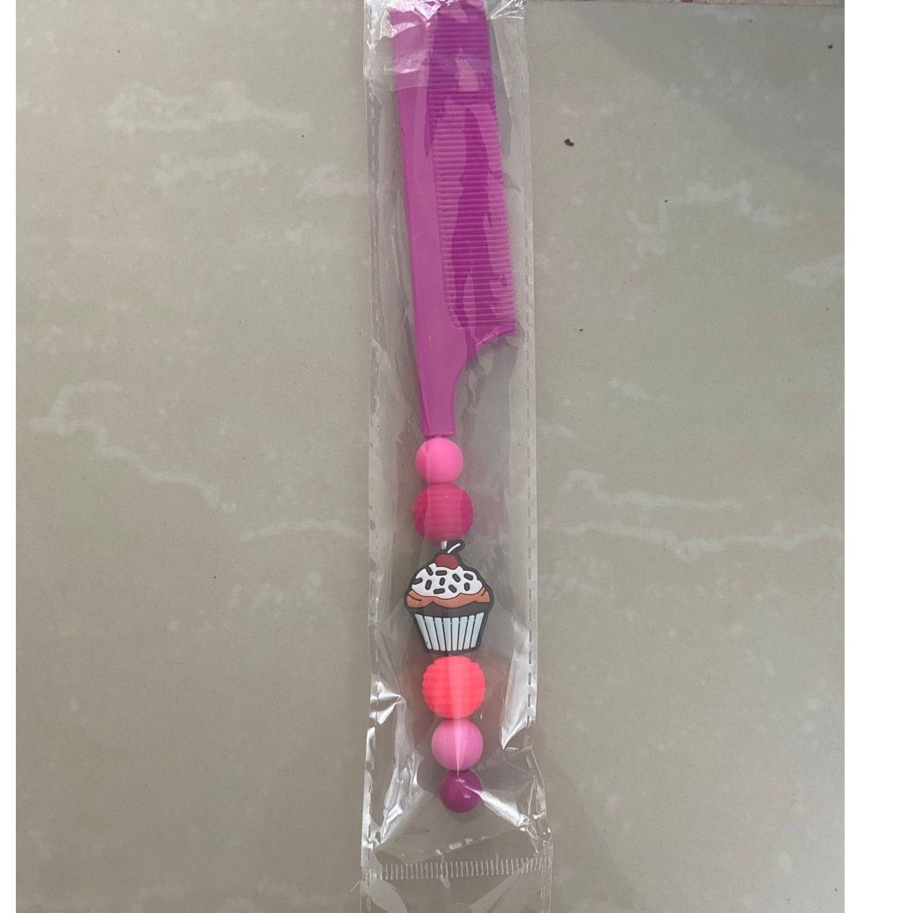 Handmade Beadable Pink Cupcake Comb Size ONE SIZE - 2 Thumbnail