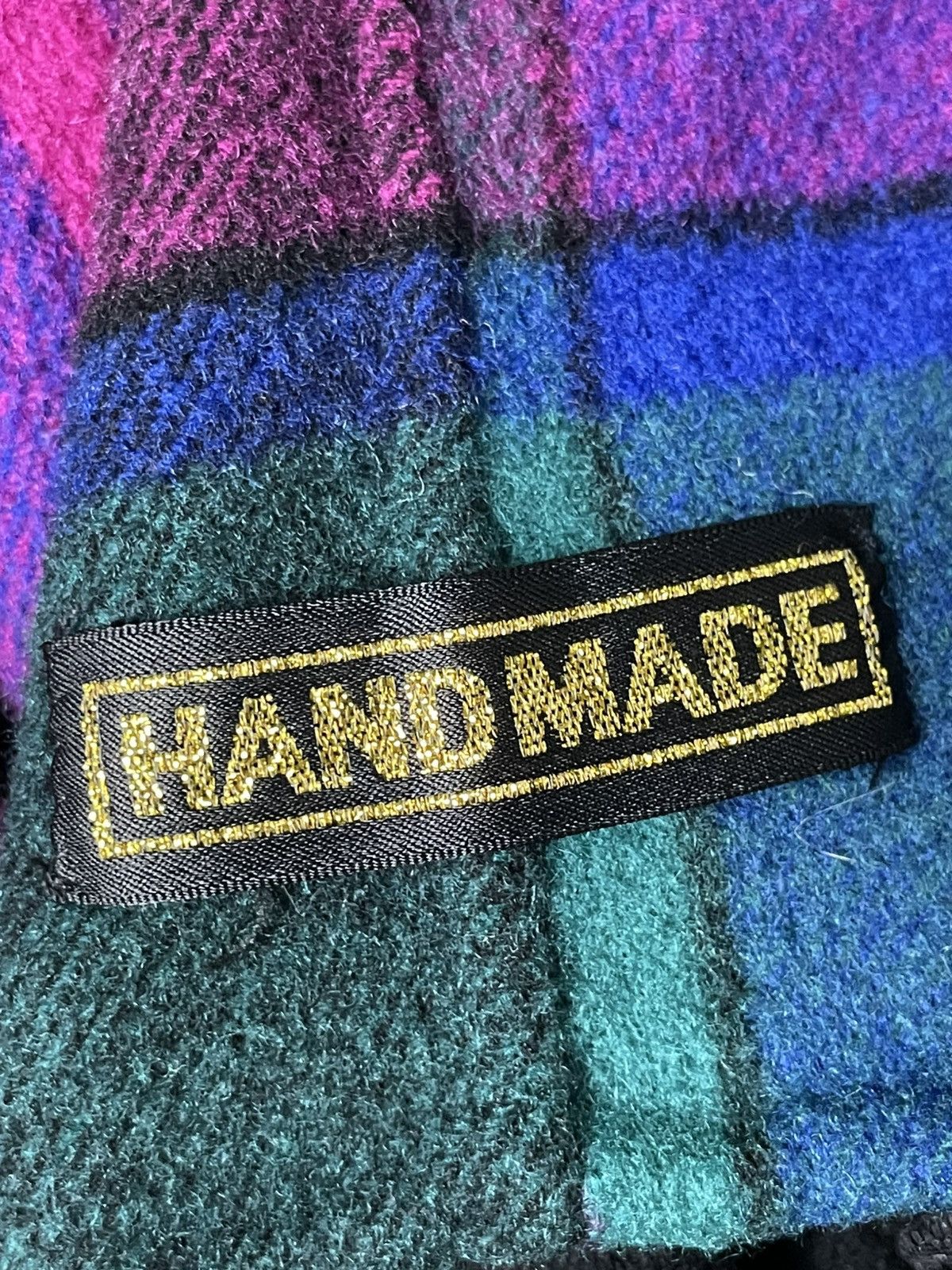 Handmade × Japanese Brand × Vintage HANDMADE Brand Purple Plaid Wool Coat (99) Size US M / EU 48-50 / 2 - 8 Thumbnail