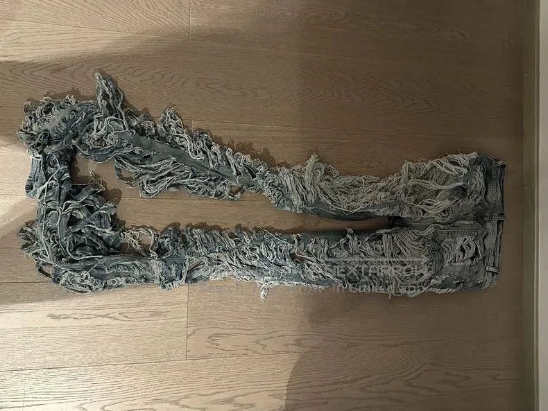 Rick Owens Rick Owens 23FW Distressed Denim Pants. Size US 29 - 3 Thumbnail