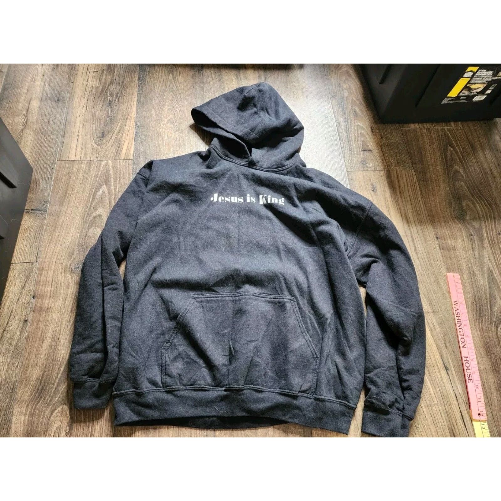Doublet Kanye West JESUS IS KING Double Sided Distressed Hoodie Black XL Mens Size US XL / EU 56 / 4 - 2 Thumbnail