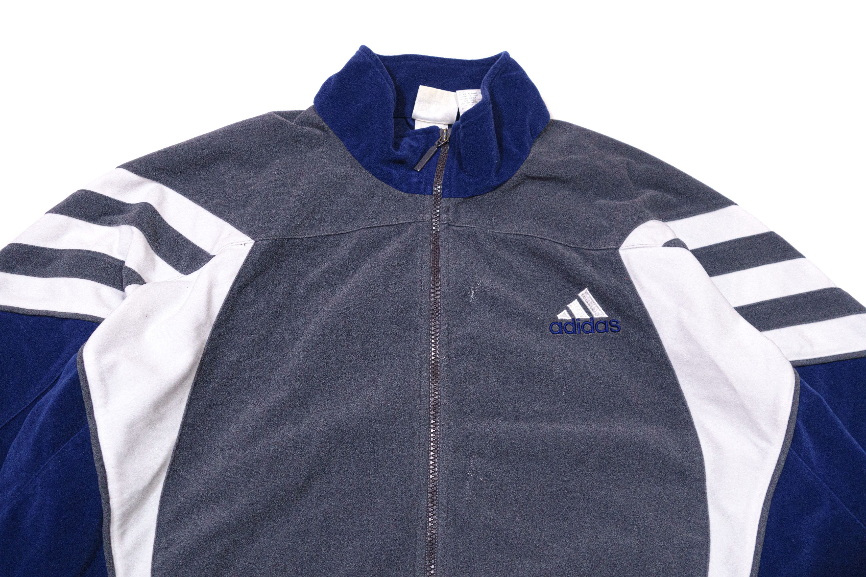 Adidas 90S Logo Plush Soft Velour Zip Jacket Size US L / EU 52-54 / 3 - 3 Thumbnail