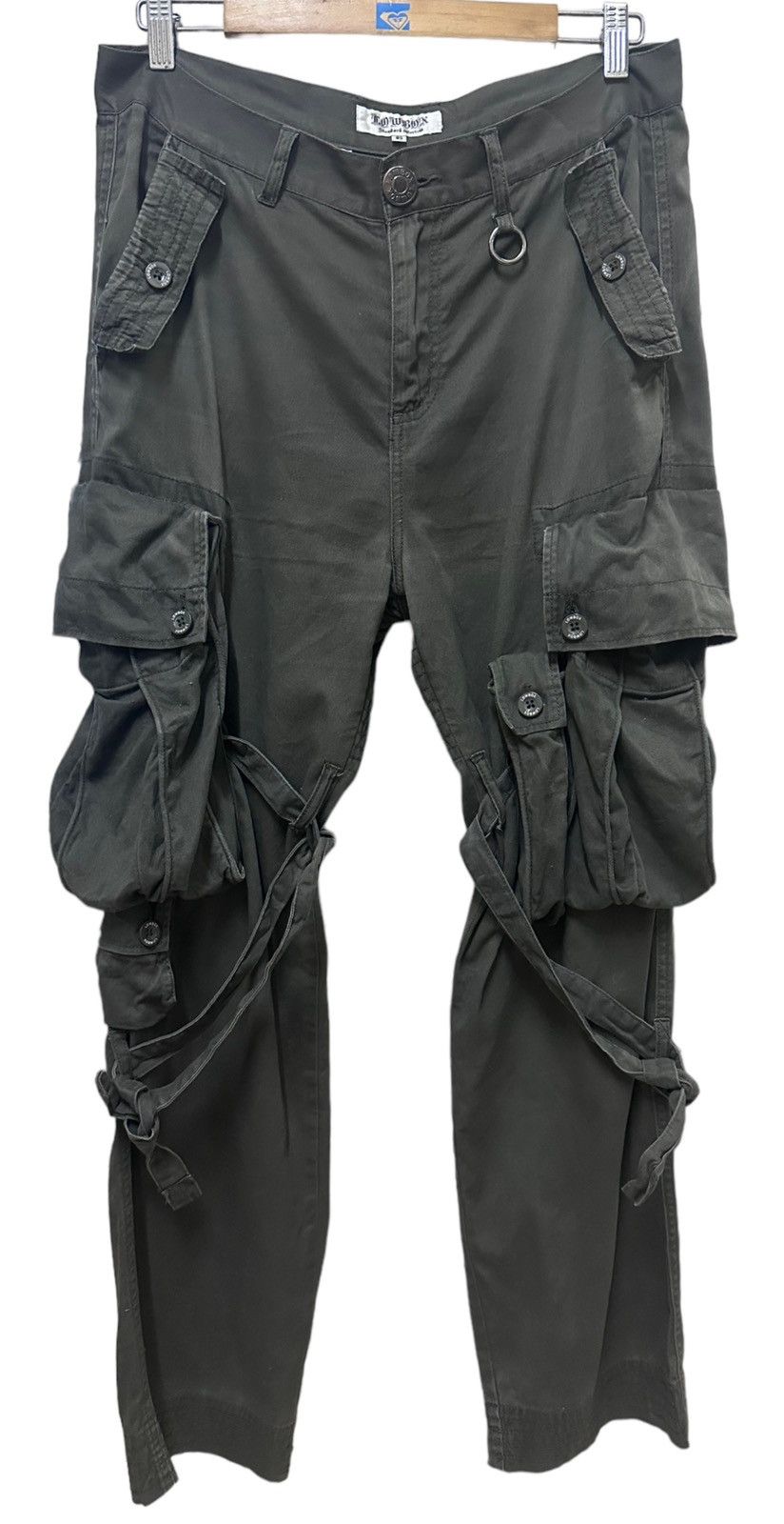 image of Hysteric Glamour x Seditionaries Lowbox Bondage Cargo Pants in Green, Men's (Size 33)