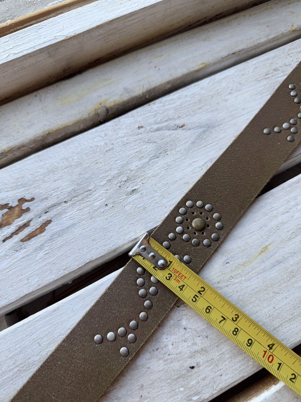 Japanese Brand Vintage Japanese Leather Punk Emo Rock Goth Y2K Drill belt Size ONE SIZE - 12 Thumbnail