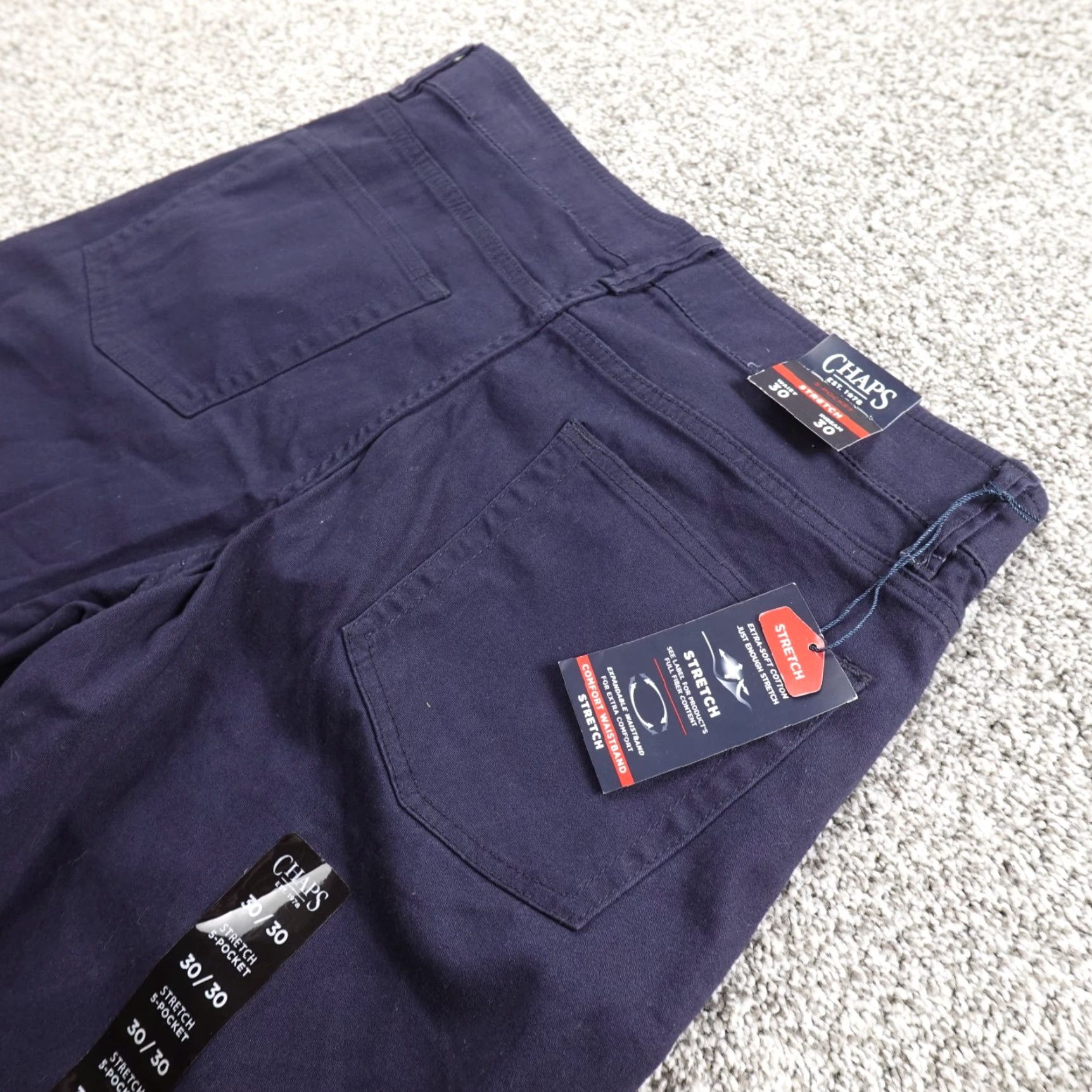 Chaps Chaps Pants Mens 30X30 Blue Chino 5 Pocket Stretch Golf Regular Inseam 30 Size US 30 / EU 46 - 2 Thumbnail
