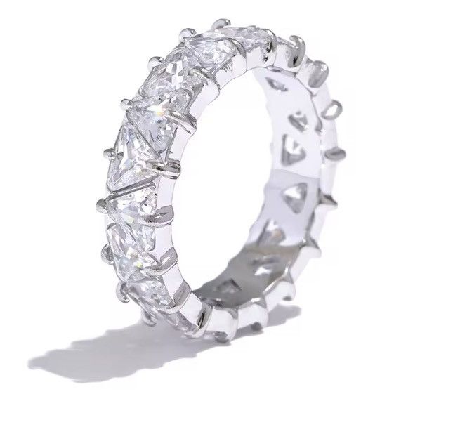 Jewelry Stainless Steel Delicate Bling Heart Zirconia ( size 6-9) Size ONE SIZE - 6 Thumbnail