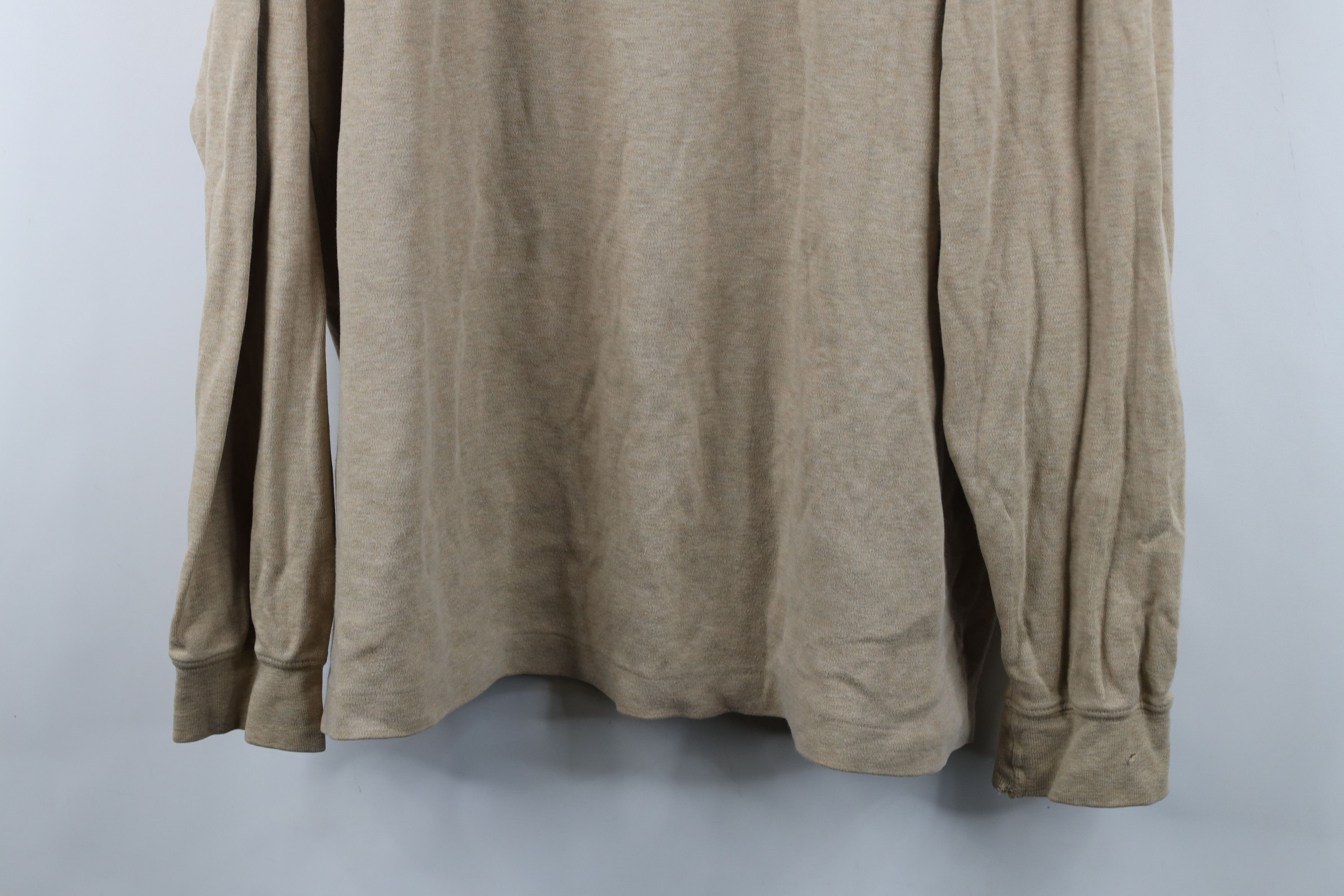 Lands' End Vintage Lands End Cotton Long Sleeve Rugby Polo Shirt Beige Size US XXL / EU 58 / 5 - 3 Thumbnail
