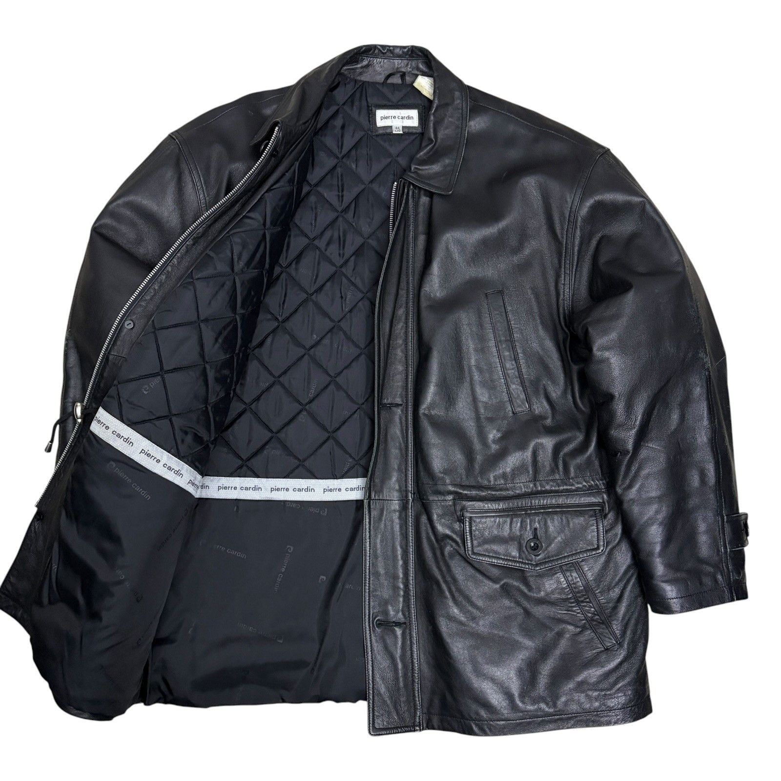 Pierre Cardin PIERRE CARDIN Leather Coat Vintage 90s Winter Jacket Large Size US L / EU 52-54 / 3 - 3 Thumbnail