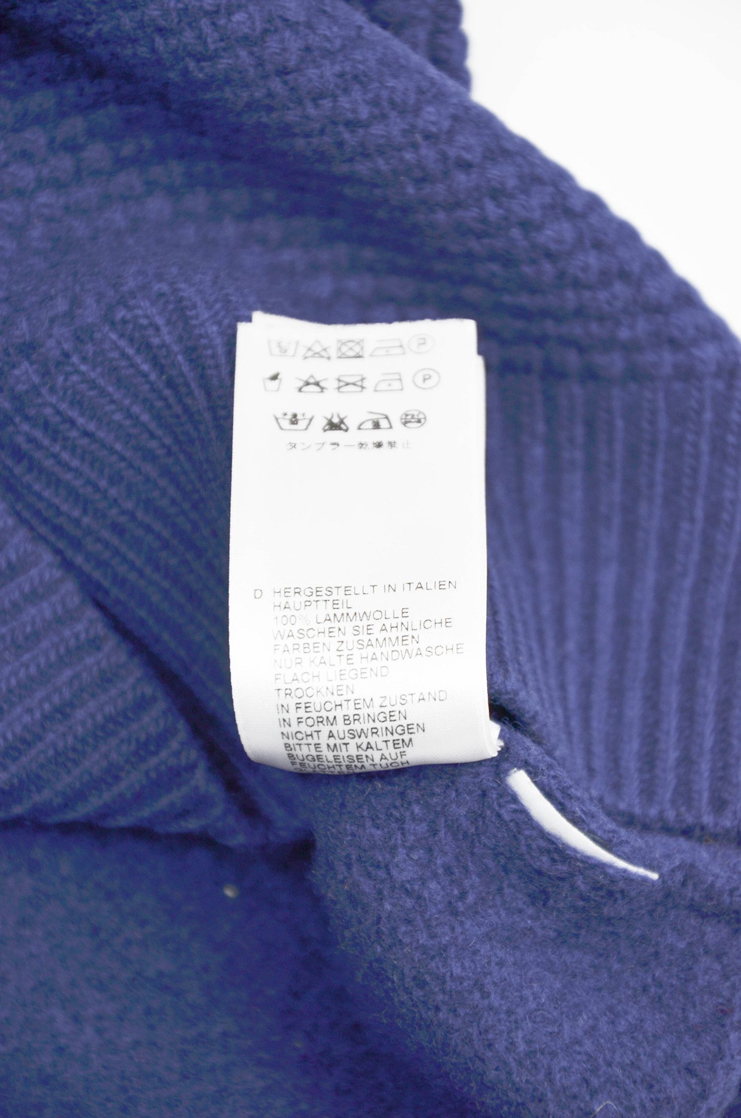 Orlebar Brown ORLEBAR BROWN Waffle Knit Lambswool Navy Sweater - L Size US M / EU 48-50 / 2 - 10 Thumbnail